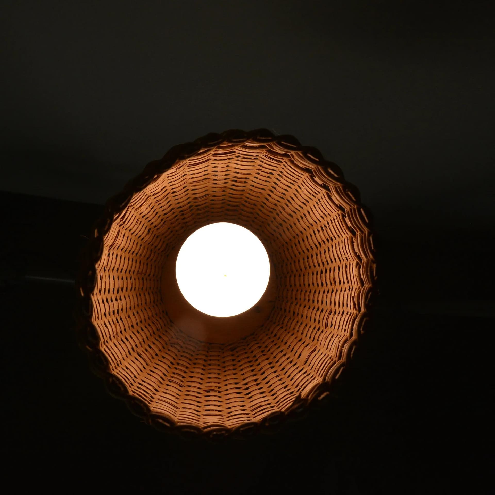 Lampa sufitowa, brązowy rattan, Dania, lata 60. - 128847