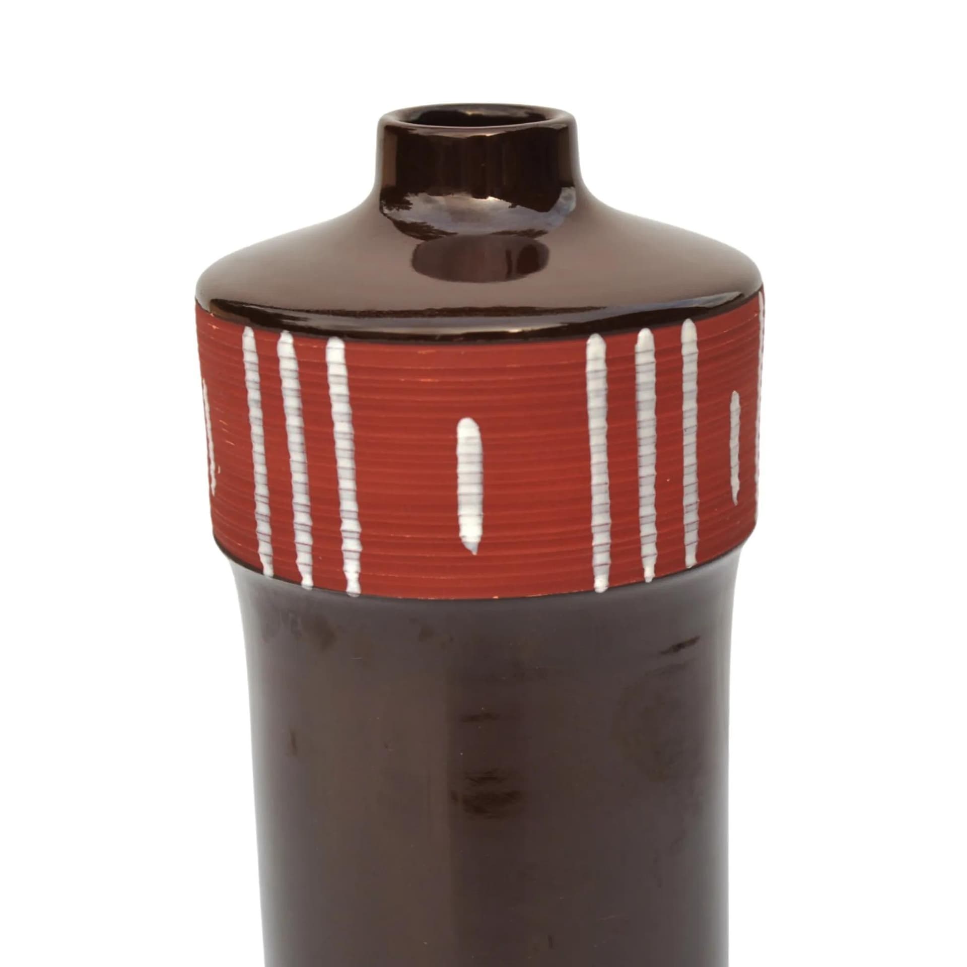 Wazon Keralit Litomyšl, brązowy, kamionka, Czechosłowacja, lata 60. - 128796