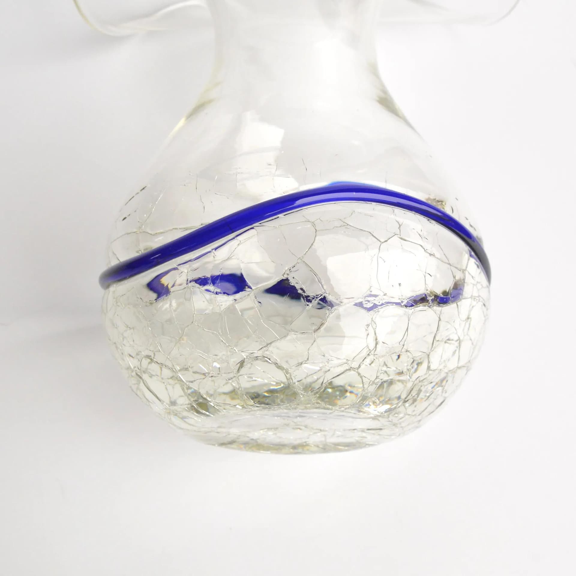 Ice glass vase, transparent glass, Harrachov Sklo, Czechoslovakia, 1970s. - 128772