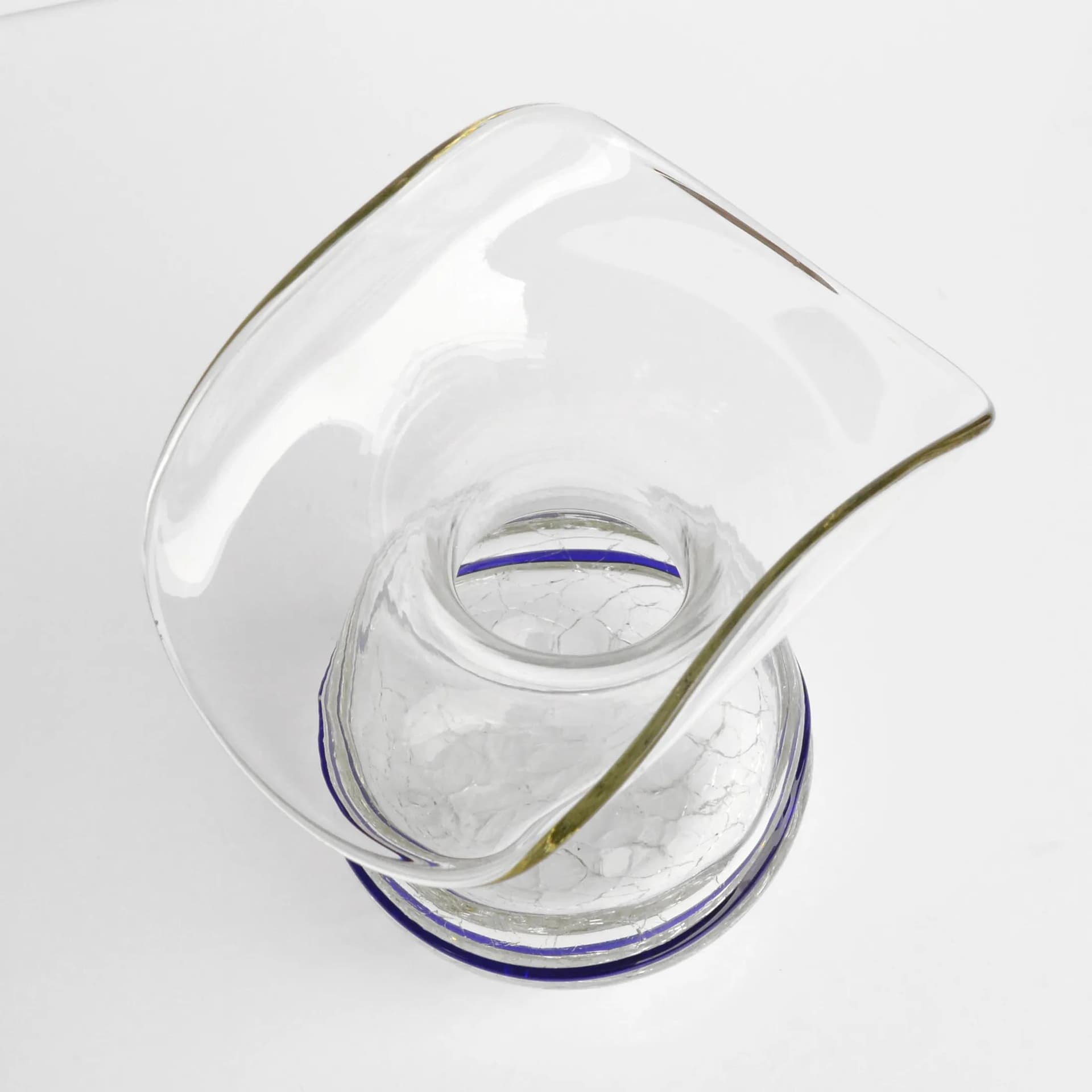 Ice glass vase, transparent glass, Harrachov Sklo, Czechoslovakia, 1970s. - 128765