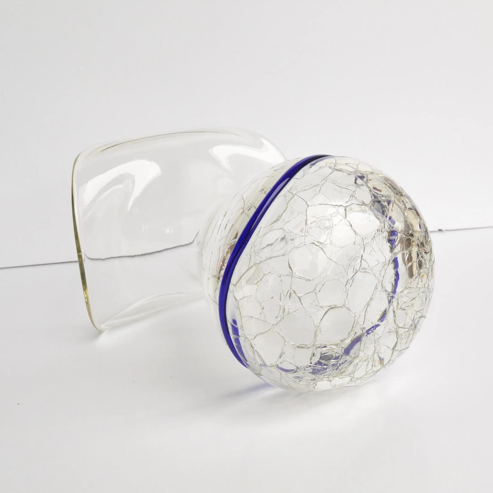 Ice glass vase, transparent glass, Harrachov Sklo, Czechoslovakia, 1970s. - 128769