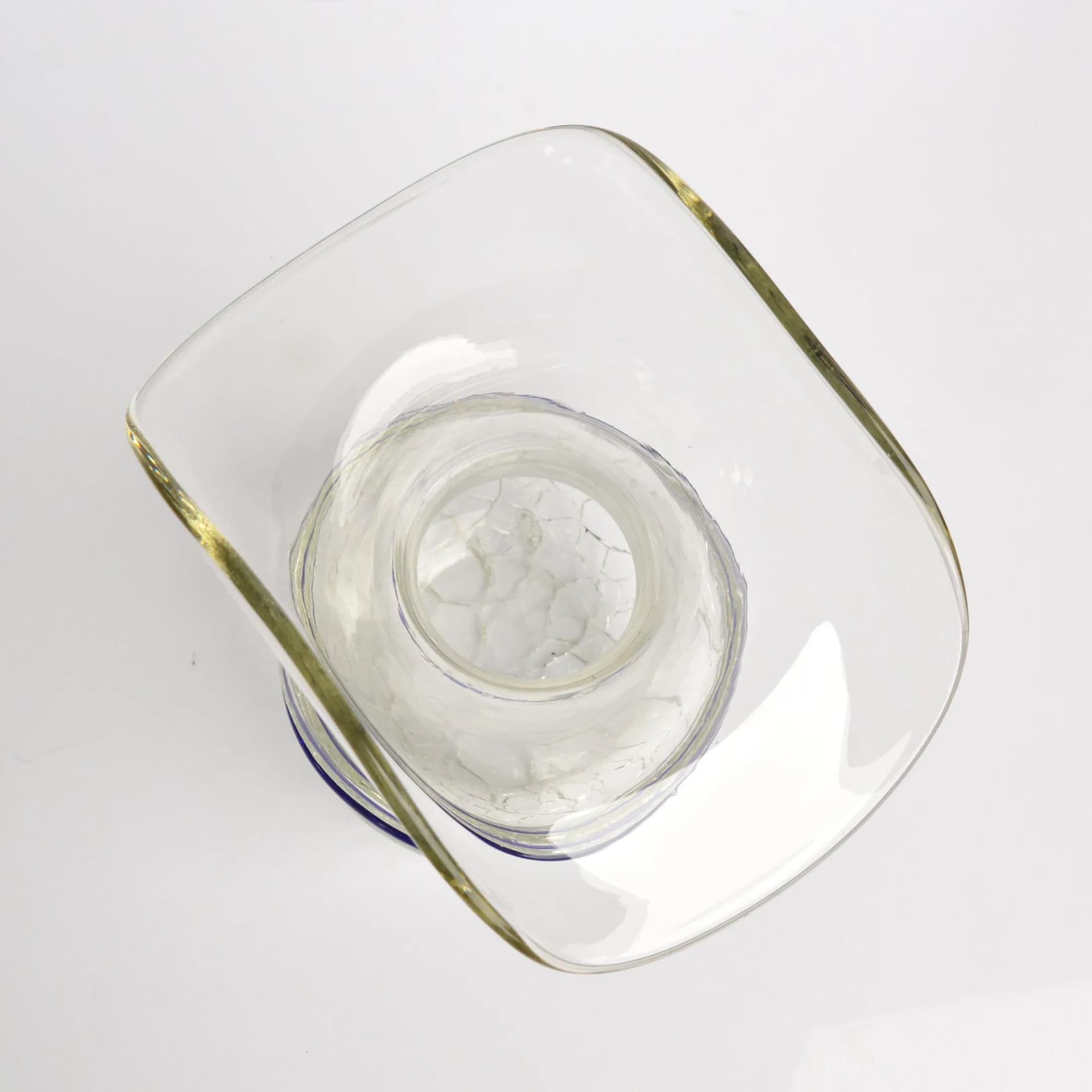Ice glass vase, transparent glass, Harrachov Sklo, Czechoslovakia, 1970s. - 128770
