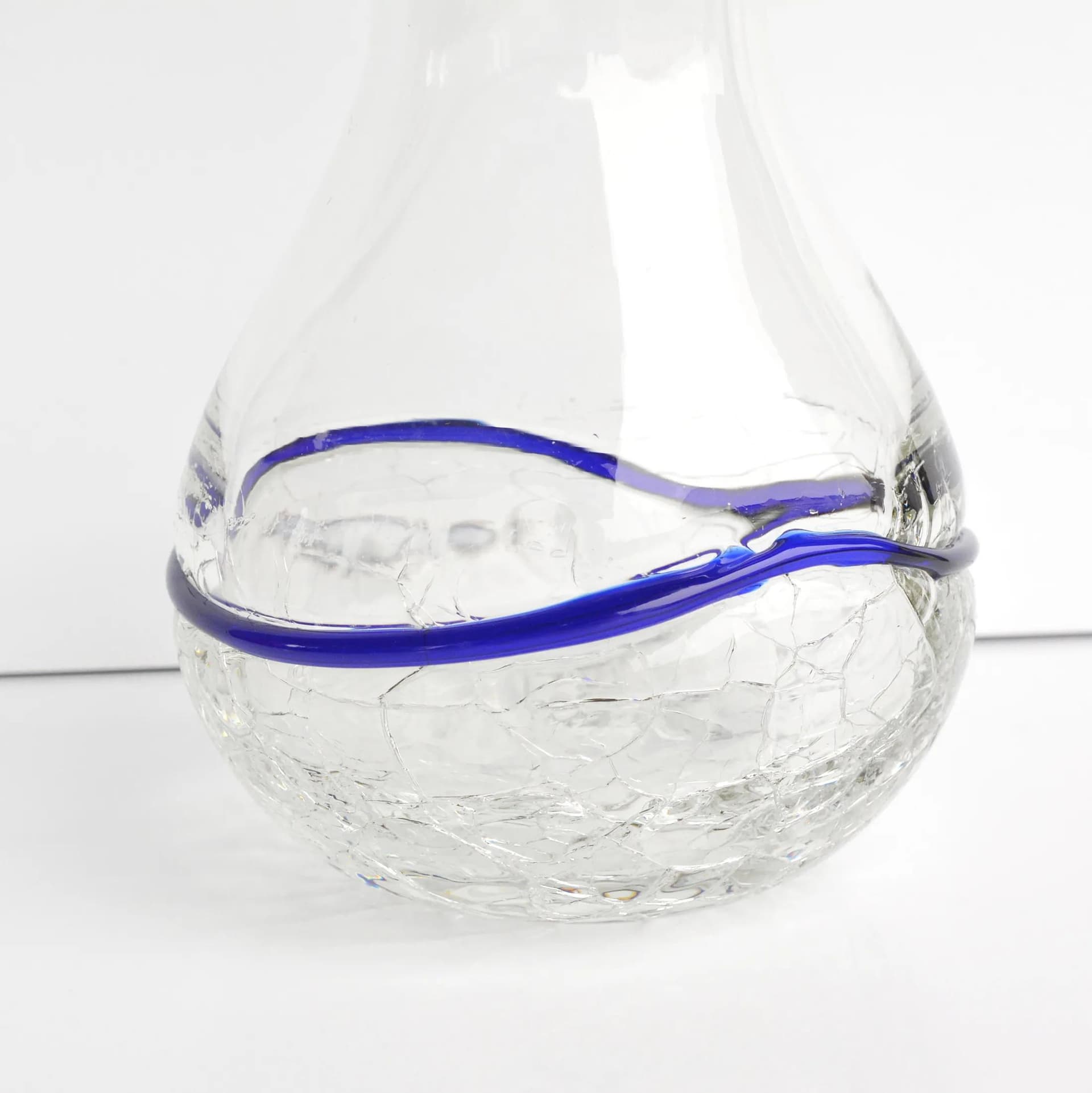 Ice glass vase, transparent glass, Harrachov Sklo, Czechoslovakia, 1970s. - 128767