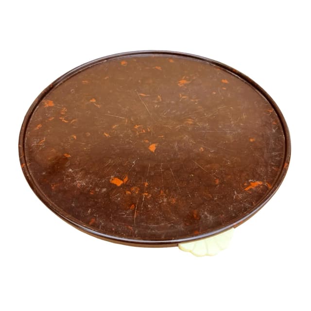 Taca obrotowa Art déco, brązowy bakelit, Kreutz, Niemcy, lata 30. - WYMIARY