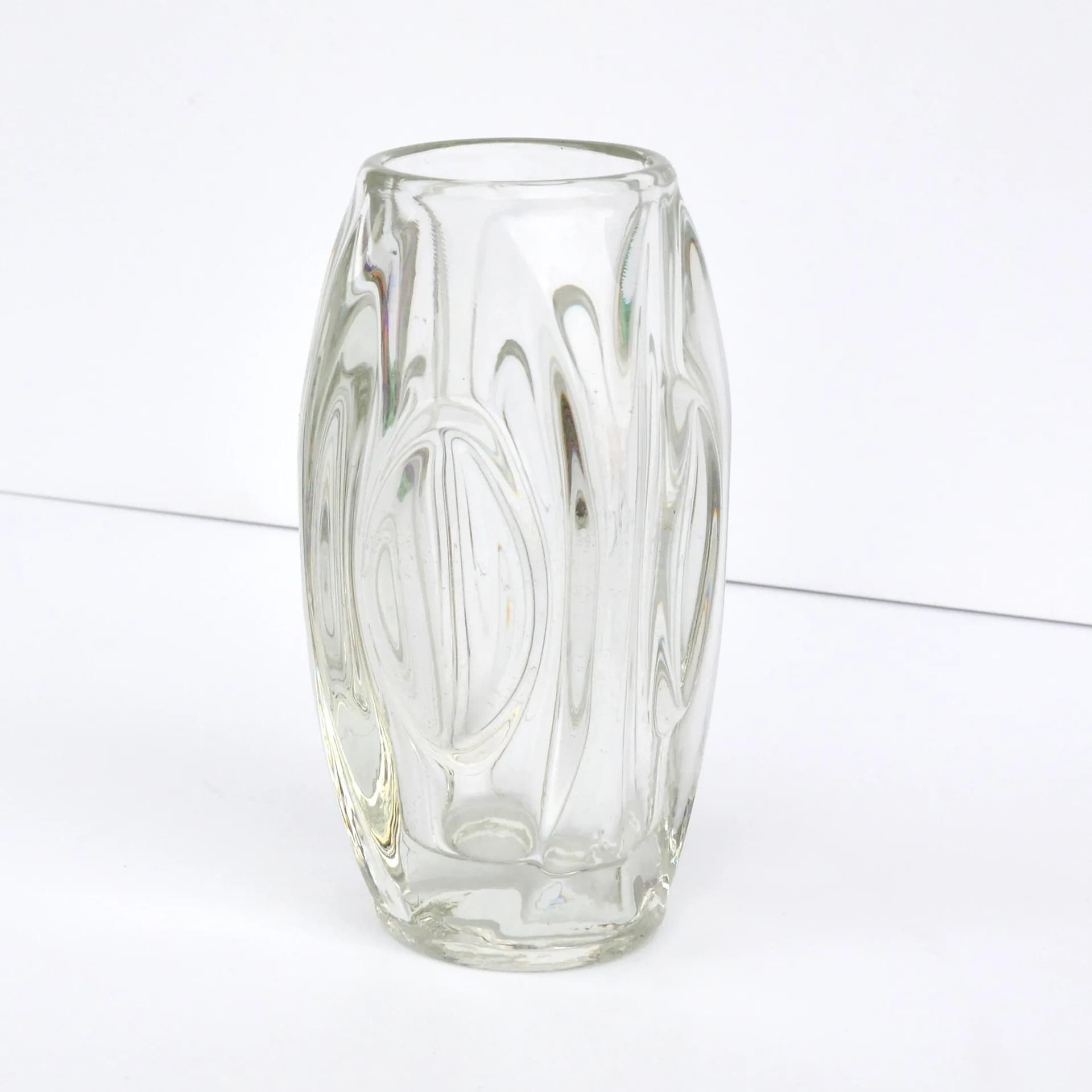 Wazon 914, szkło transparentne, proj. R. Schrötter, Sklo Union Rosice, Czechosłowacja, lata 50. - 128708