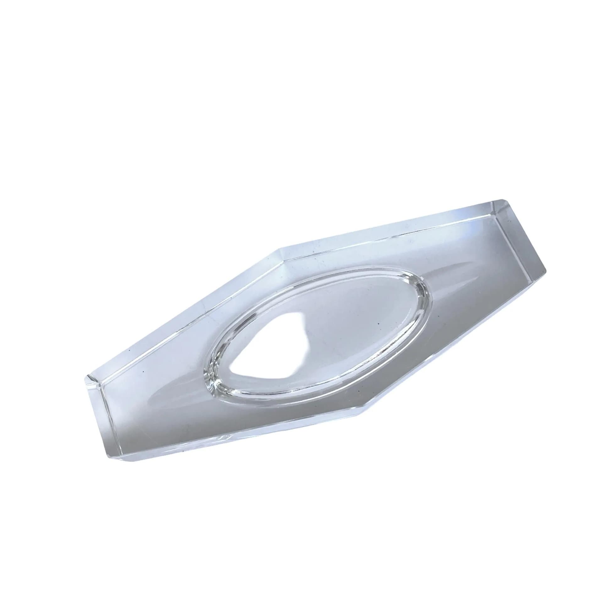 Popielnica prostokątna, przezroczysty kryształ, Bohemia, Czechosłowacja, lata 70. - 128689