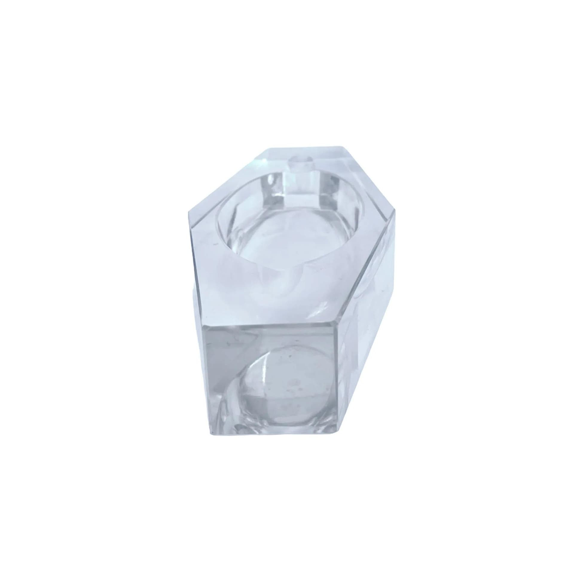 Popielnica prostokątna, przezroczysty kryształ, Bohemia, Czechosłowacja, lata 70. - 128686