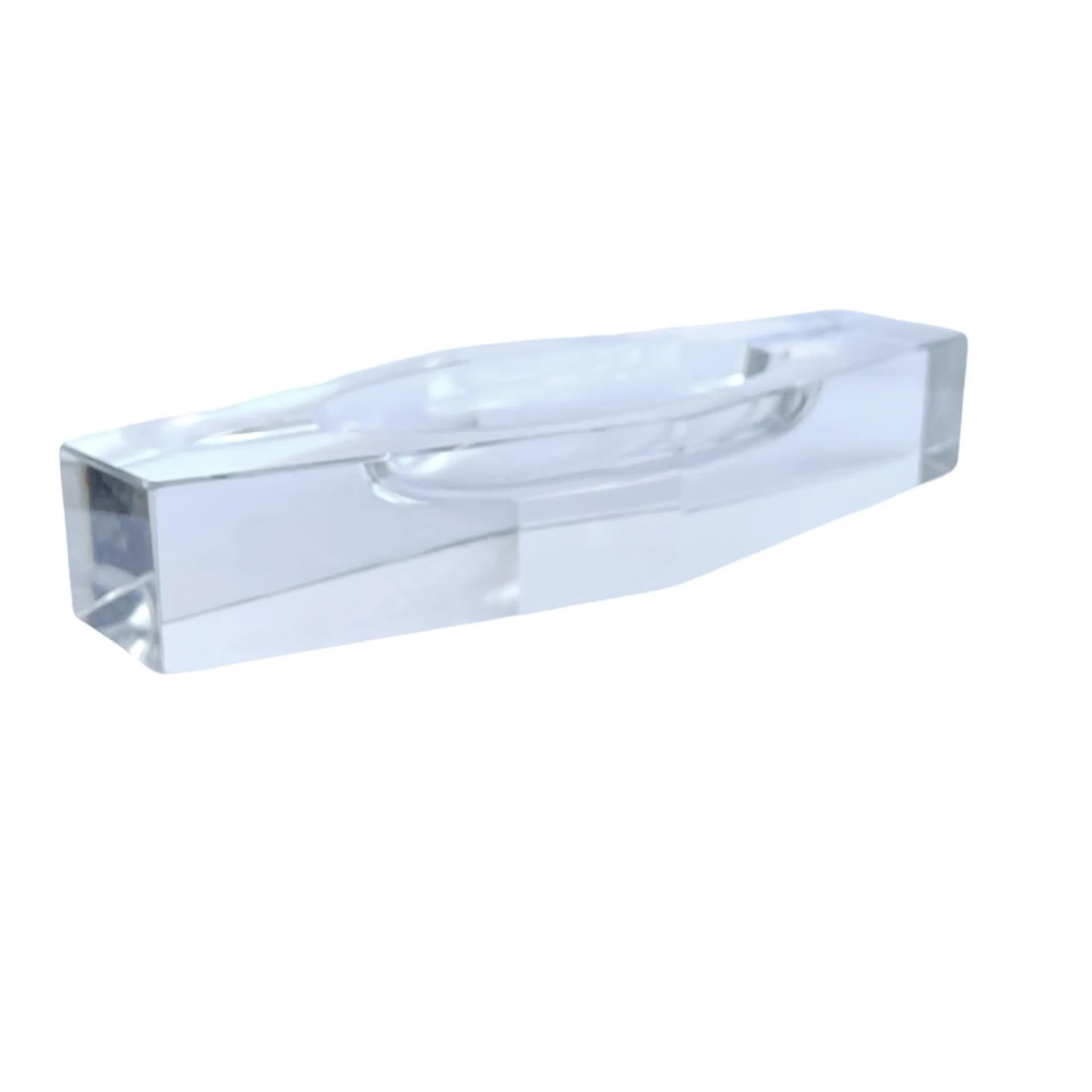 Popielnica prostokątna, przezroczysty kryształ, Bohemia, Czechosłowacja, lata 70. - 128688