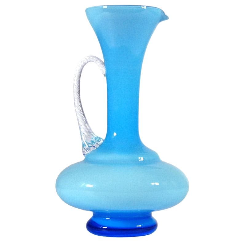 Light Blue Glass Jug, Empoli, Italy, 1960s