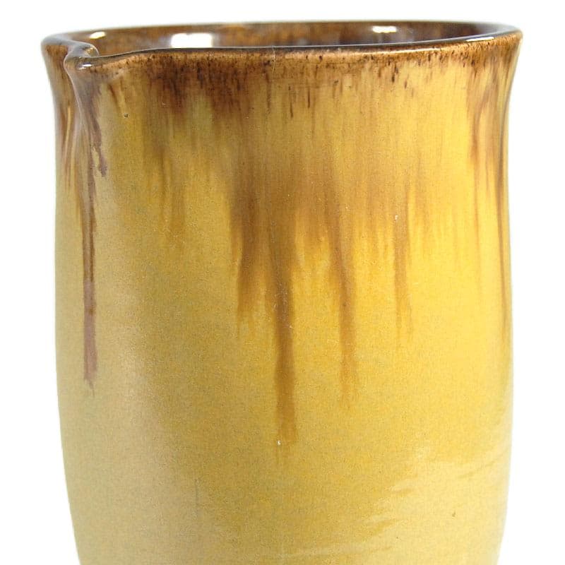 Musztardowy ceramiczny wazon, proj. R. Guerin, Belgia, lata 30. - 8567