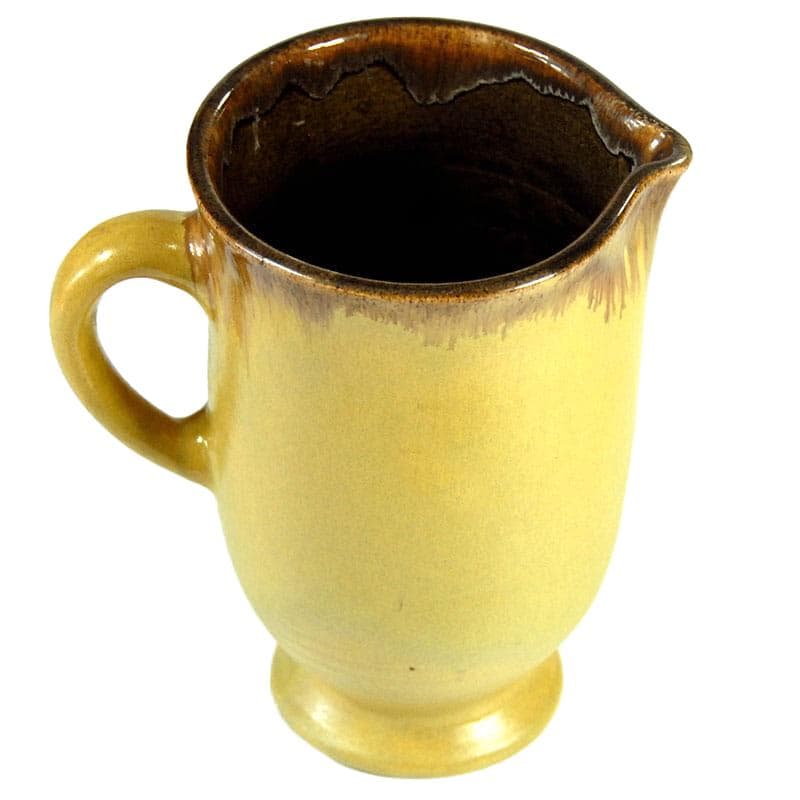 Musztardowy ceramiczny wazon, proj. R. Guerin, Belgia, lata 30. - 8564