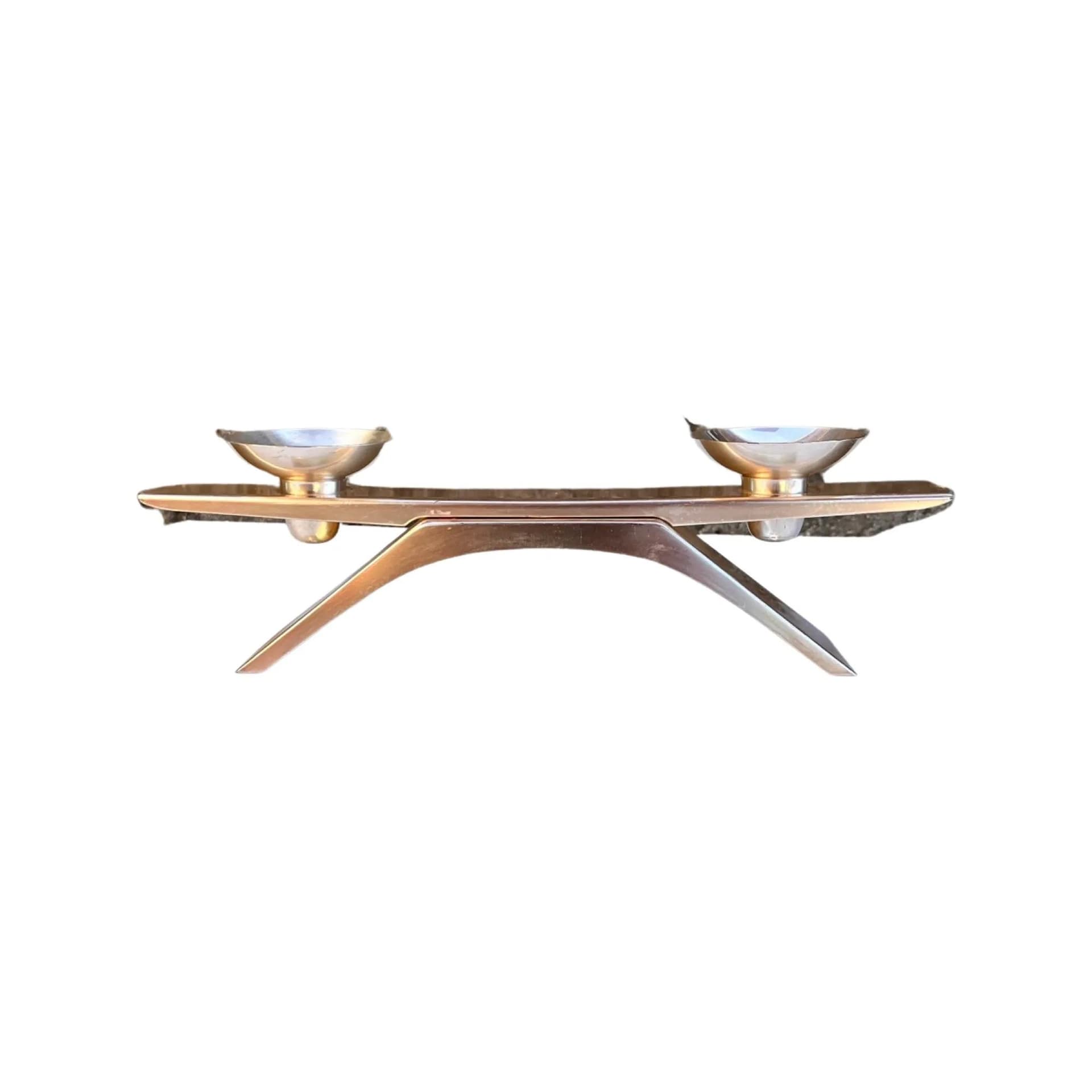 Świecznik Ikora, srebrny, mosiądz posrebrzany, proj. K. Radtke, WMF, Niemcy, lata 60. - 128443