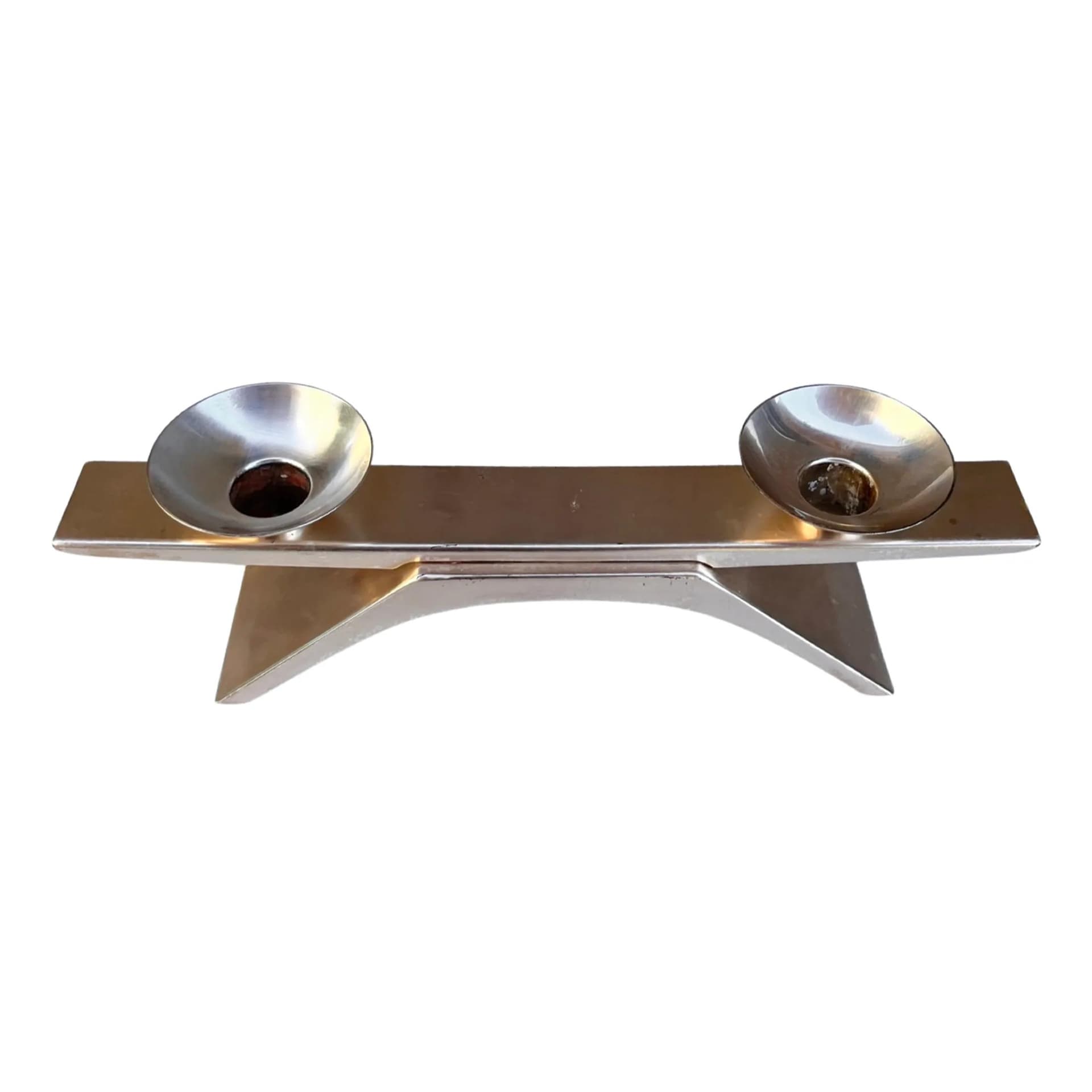 Świecznik Ikora, srebrny, mosiądz posrebrzany, proj. K. Radtke, WMF, Niemcy, lata 60. - 128448