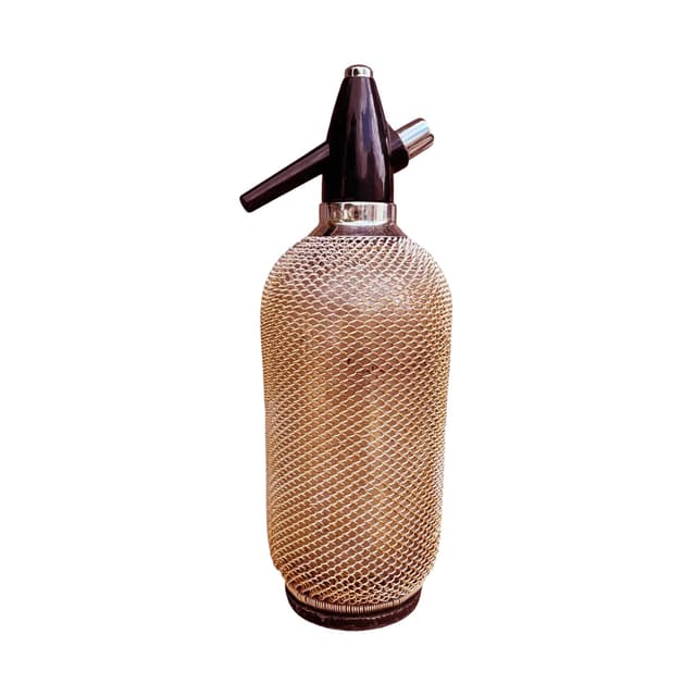 Bar Siphon Merkuria Kovocas, glass gold mesh, Czechoslovakia, 1970s - DIMENSION