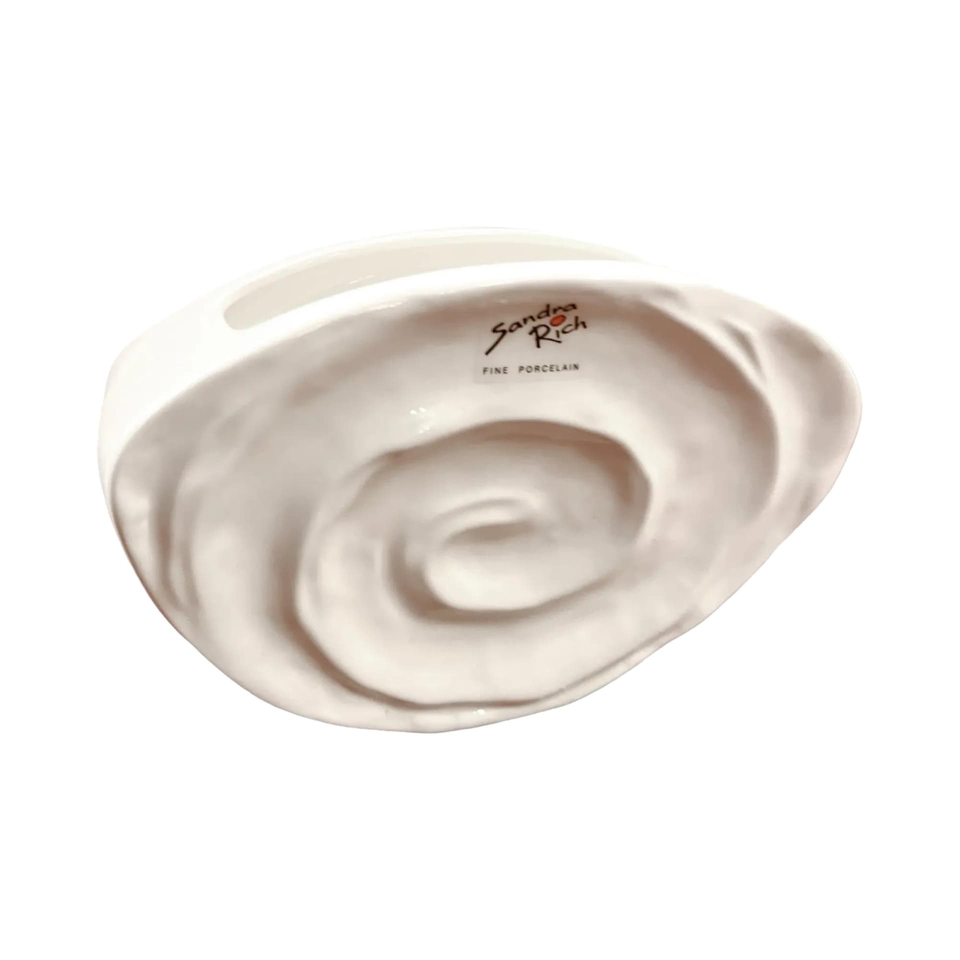 Wazon Muszla, biały, porcelana, Sandra Rich, Niemcy, lata 90.