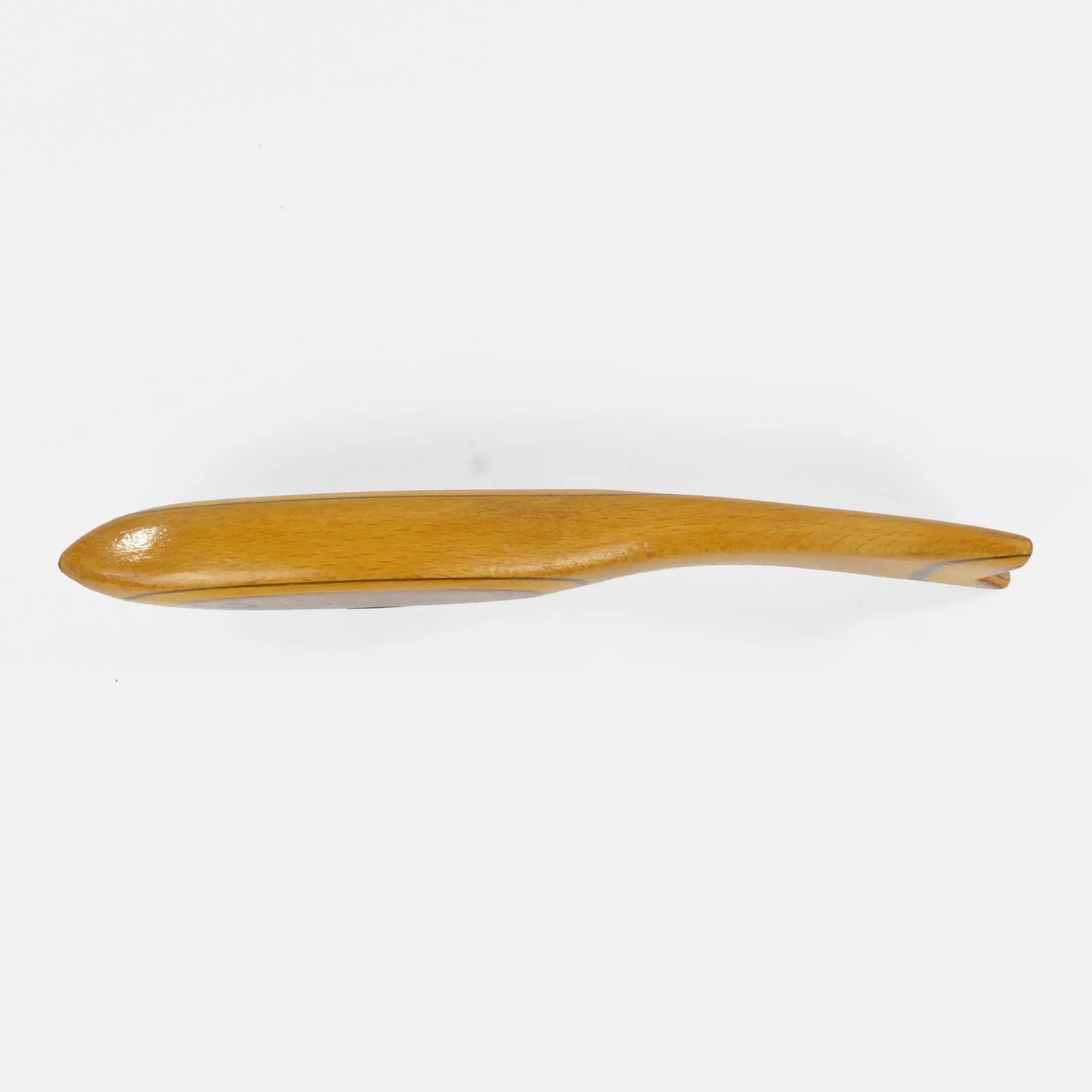 Bottle opener fish, brown beech, grey steel, Poland, 1970s - 128323