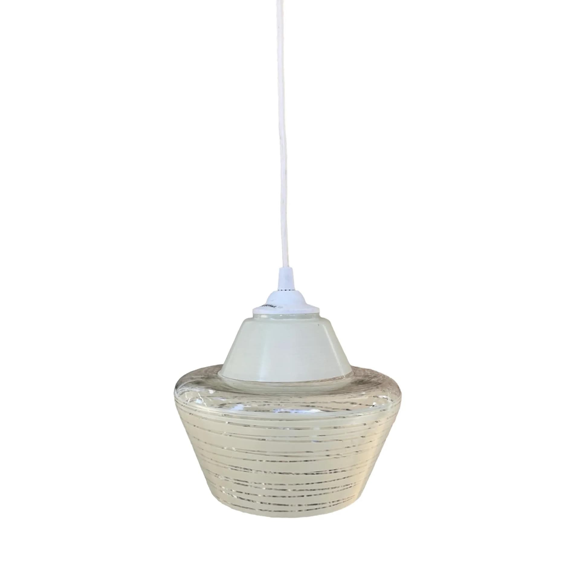 Pendant Lamp Modernist, white glass, Germany, 1970s - 128307