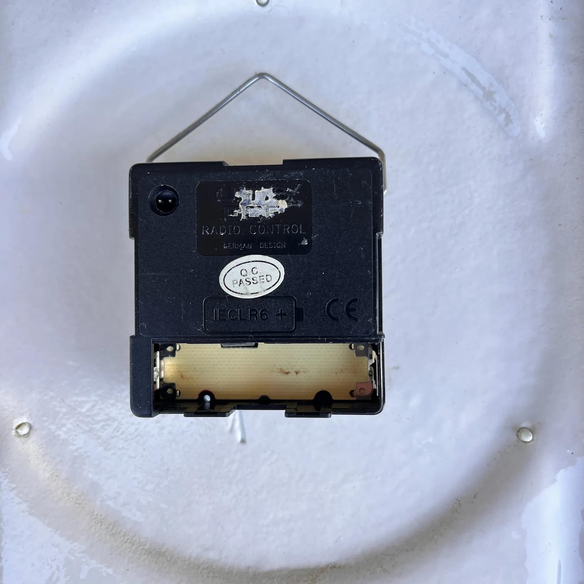 Zegar ścienny, mozaika geometryczna, pomarańczowy, ceramika, Niemcy, lata 80. - 128241