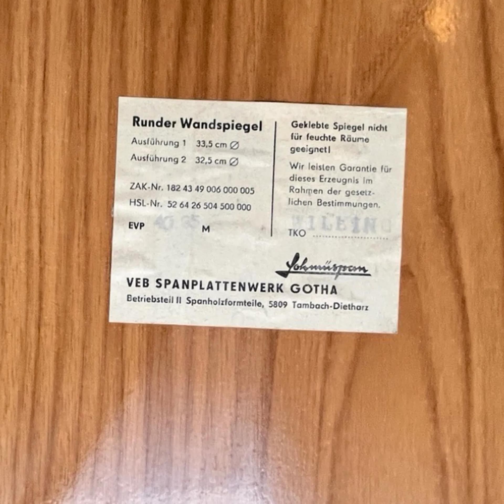 Lustro ścienne okrągłe, brązowy, tworzywo sztuczne, Niemcy, lata 70. - 128221