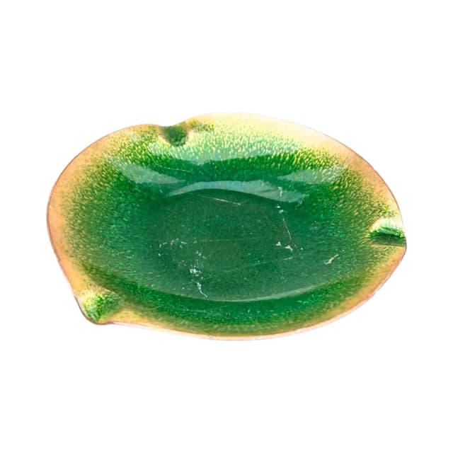 Decorative bowl, green, copper enamel, Germany, 1960s. - DIMENSION