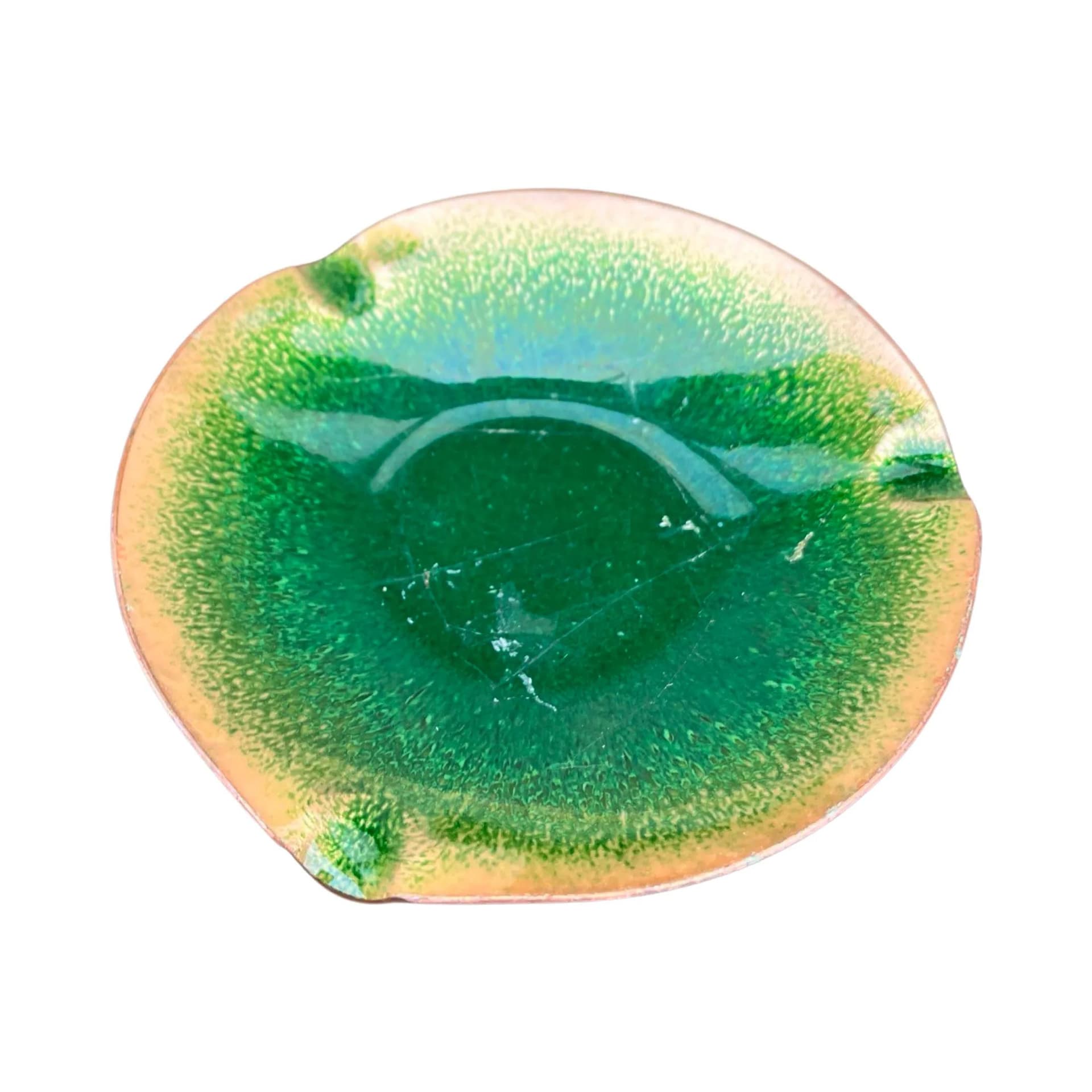 Decorative bowl, green, copper enamel, Germany, 1960s. - 128150