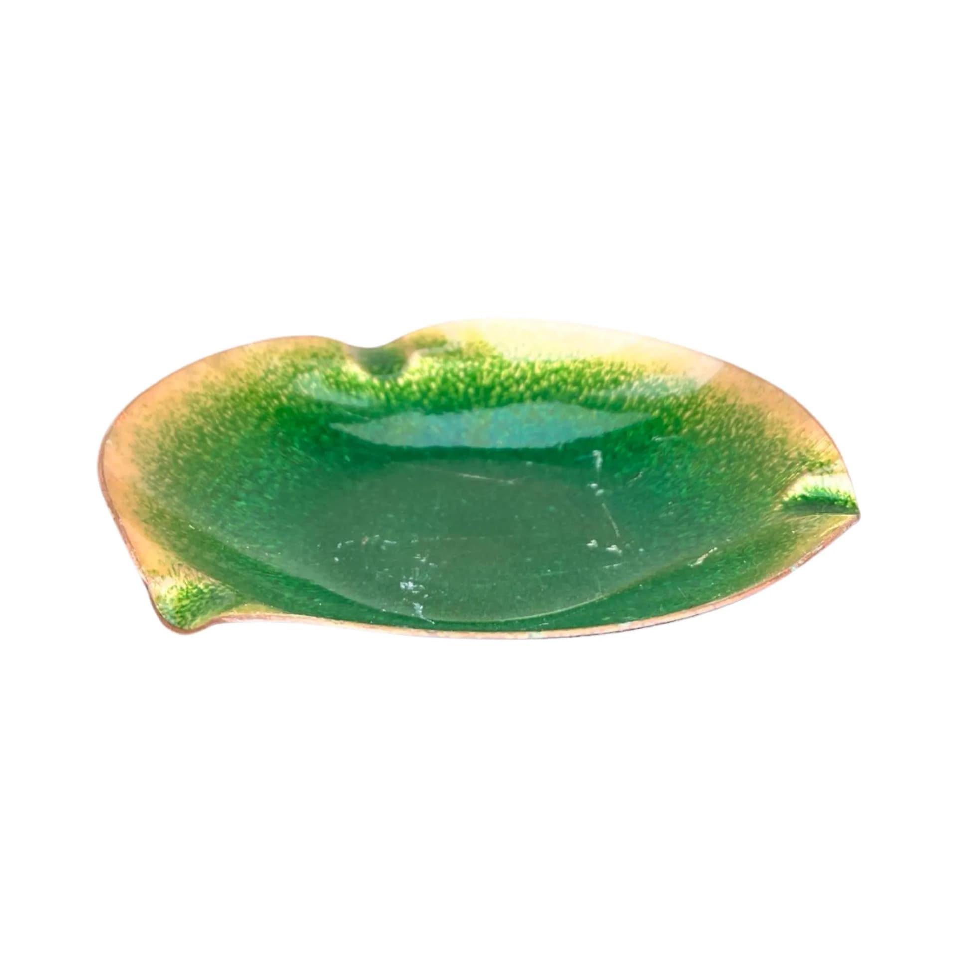 Decorative bowl, green, copper enamel, Germany, 1960s. - 128154