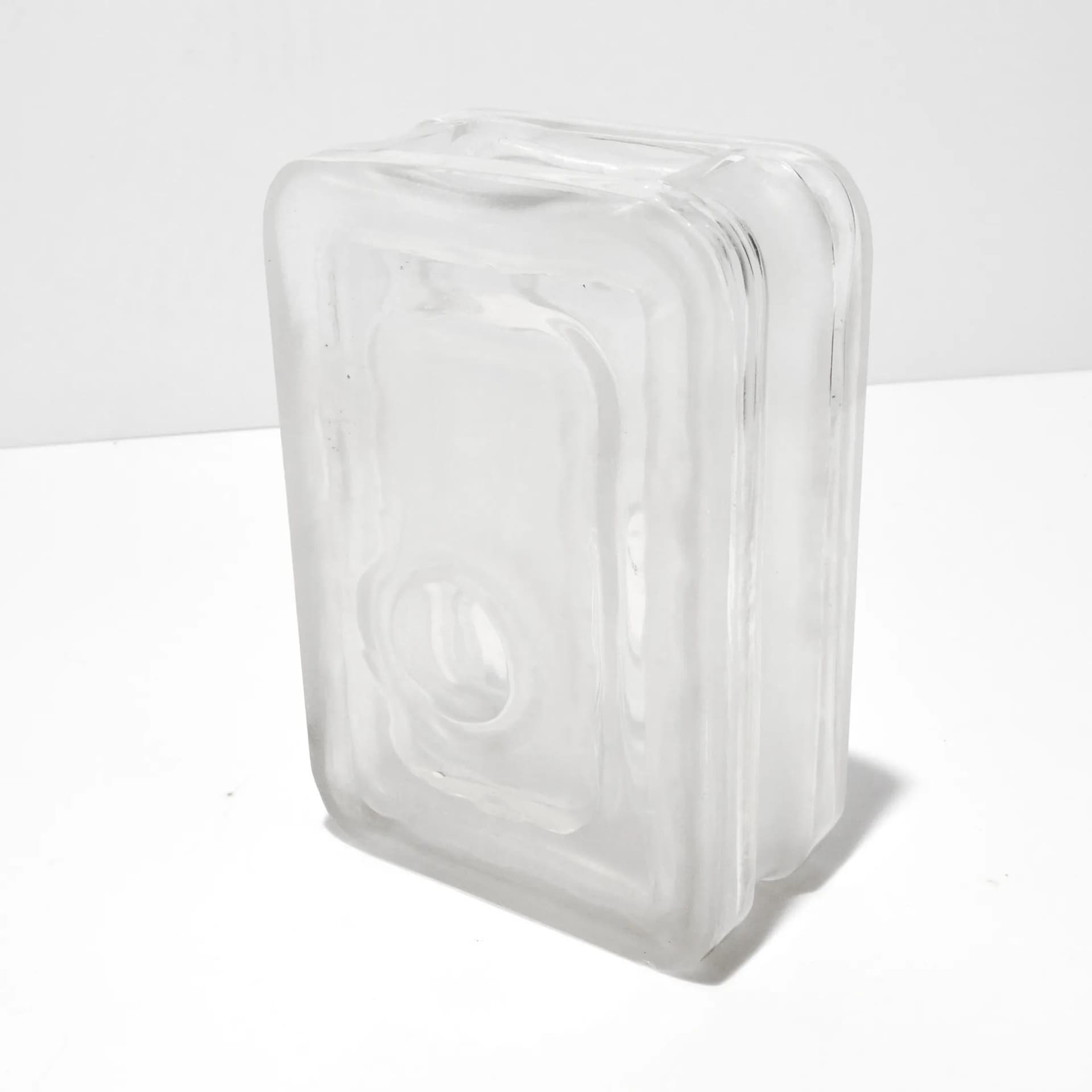 Wazon modernistyczny, transparentny, kryształ, proj. Arch. Taddei-Senitini, Noritake, Japonia, lata 70. - 128123