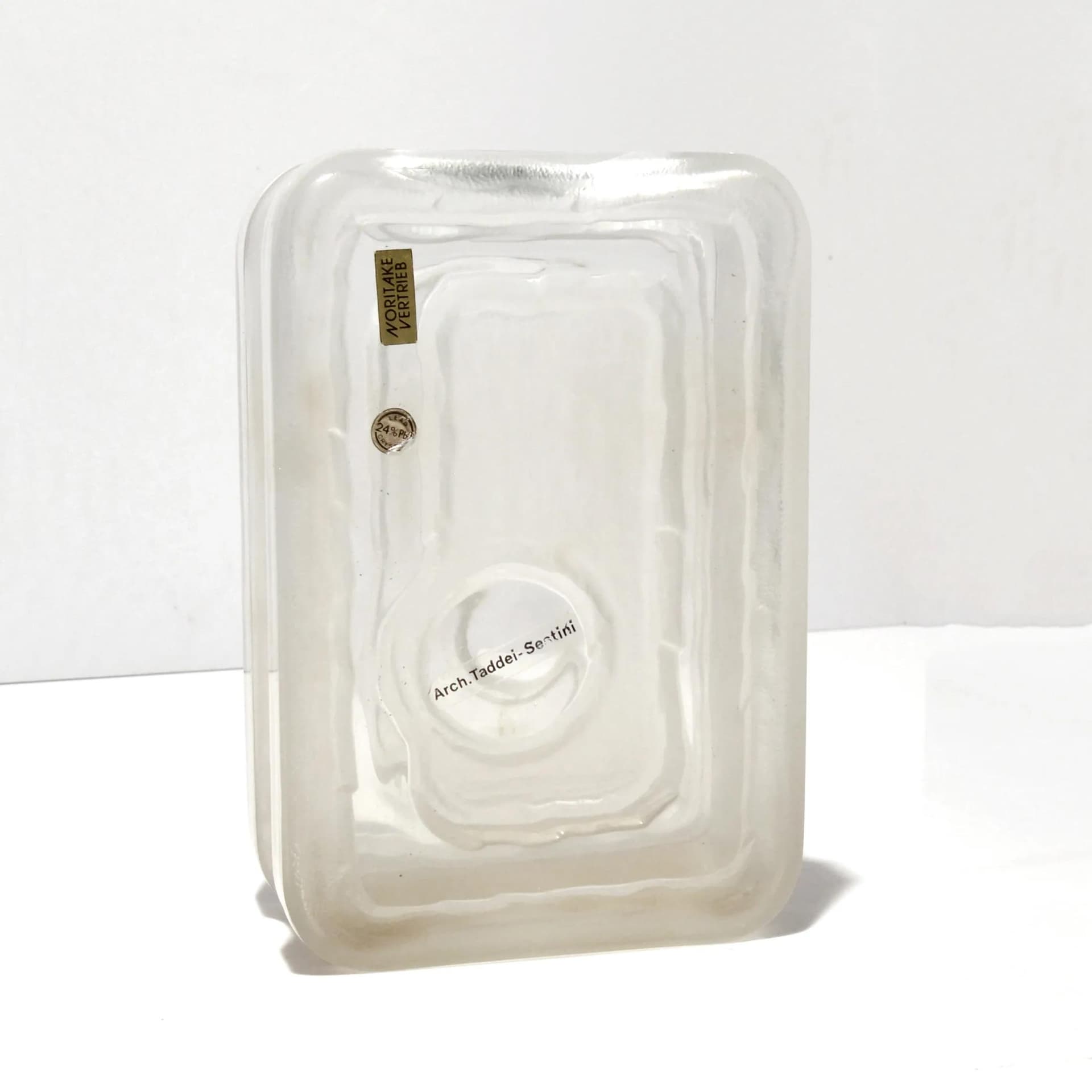 Wazon modernistyczny, transparentny, kryształ, proj. Arch. Taddei-Senitini, Noritake, Japonia, lata 70. - 128127