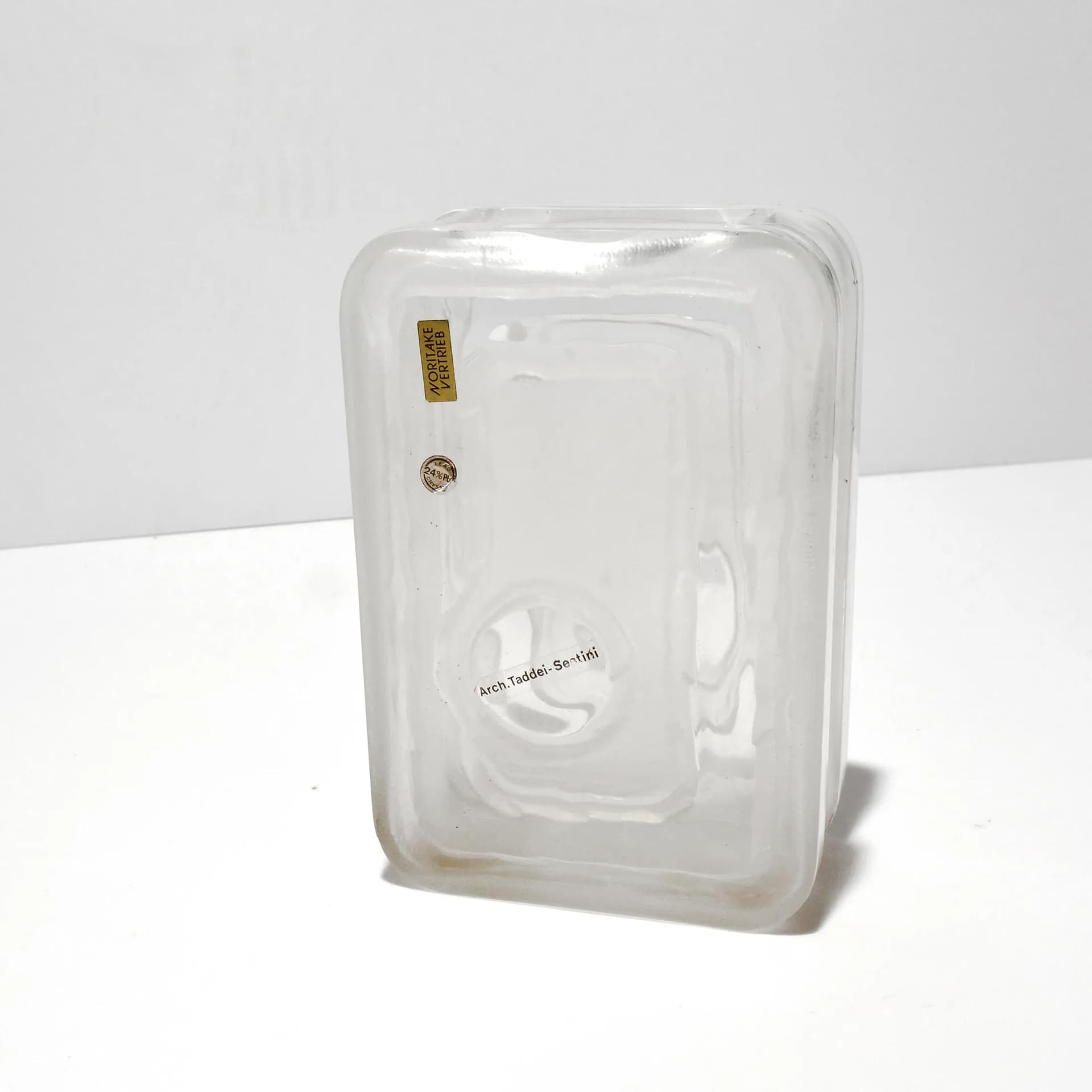 Wazon modernistyczny, transparentny, kryształ, proj. Arch. Taddei-Senitini, Noritake, Japonia, lata 70. - 128129