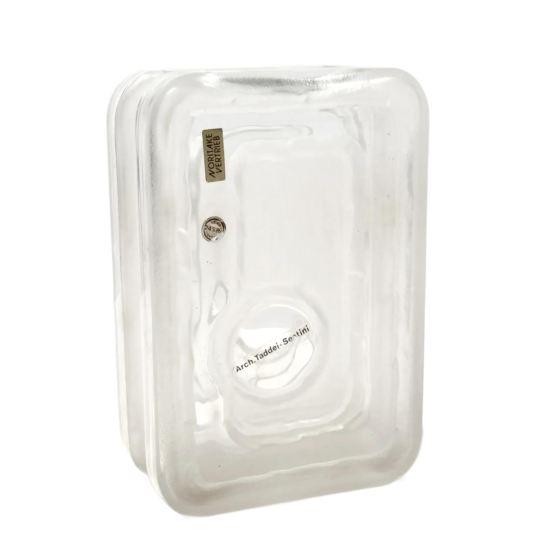 Wazon modernistyczny, transparentny, kryształ, proj. Arch. Taddei-Senitini, Noritake, Japonia, lata 70.