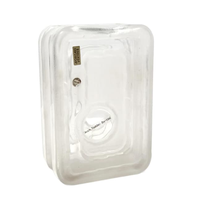 Wazon modernistyczny, transparentny, kryształ, proj. Arch. Taddei-Senitini, Noritake, Japonia, lata 70. - WYMIARY