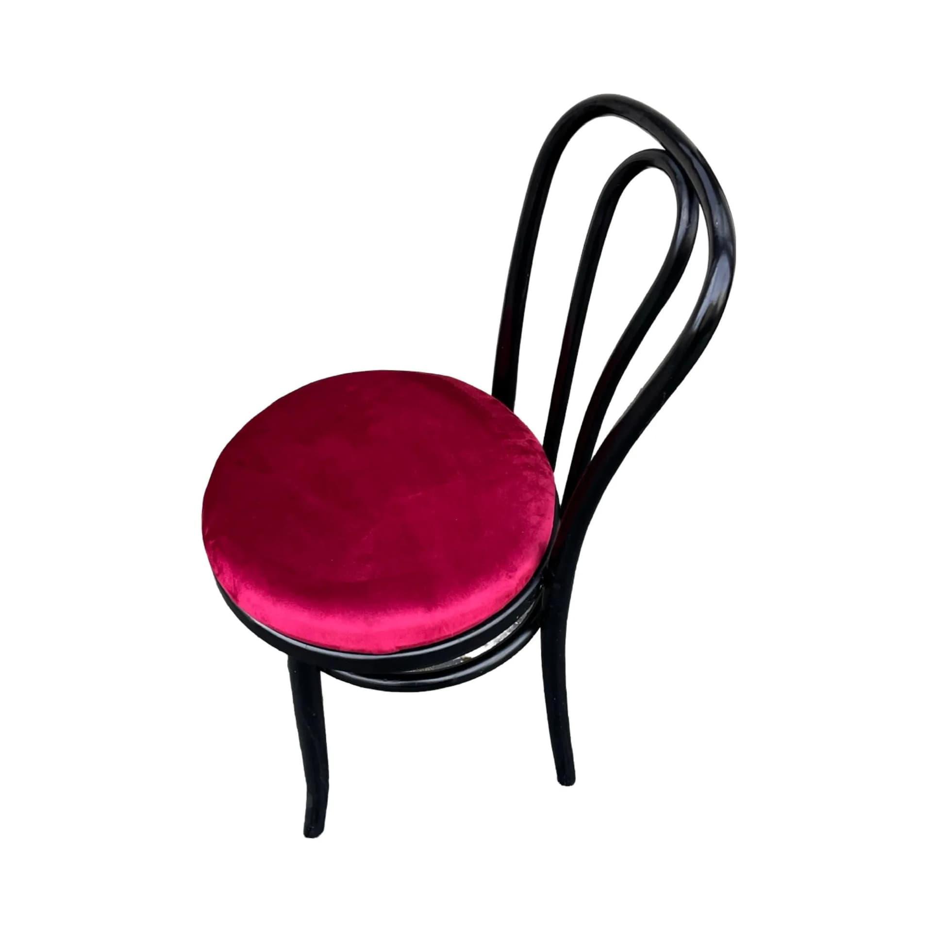 Krzesło AG-18, velvet różowy, buk czarny, proj. M. Thonet, Fabryka Mebli Radomsko, Polska, lata 70. - 128101