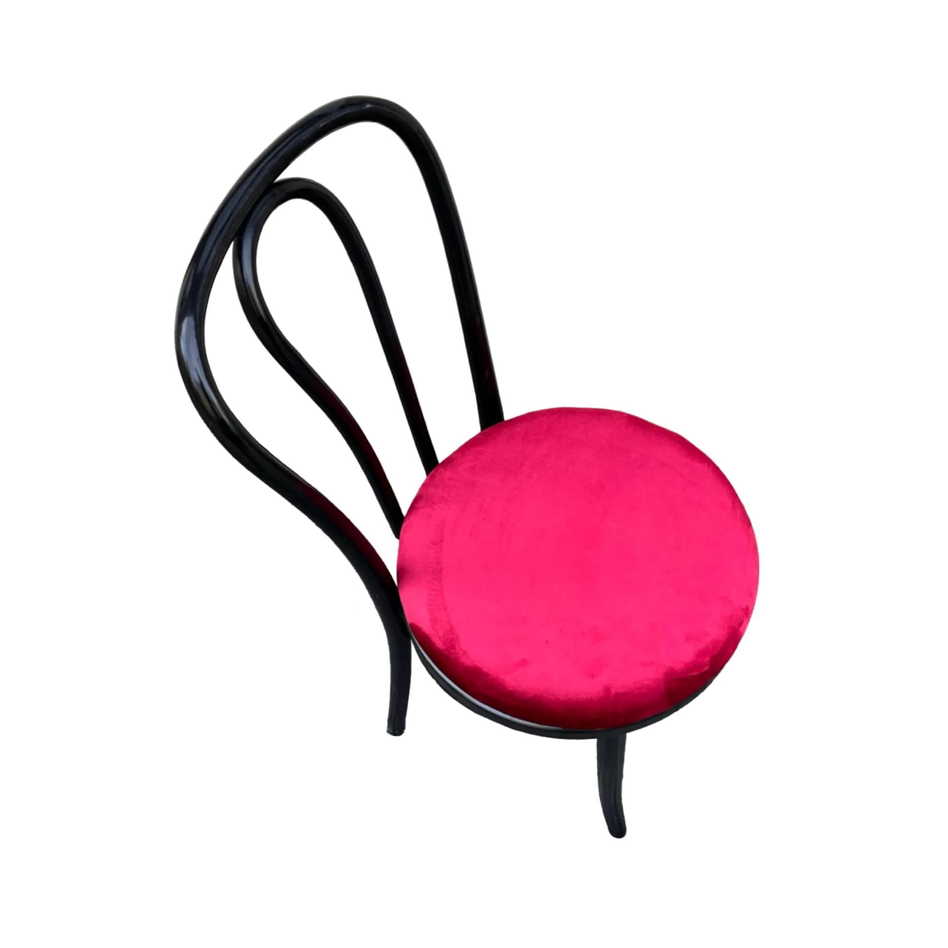 Krzesło AG-18, velvet różowy, buk czarny, proj. M. Thonet, Fabryka Mebli Radomsko, Polska, lata 70. - 128097