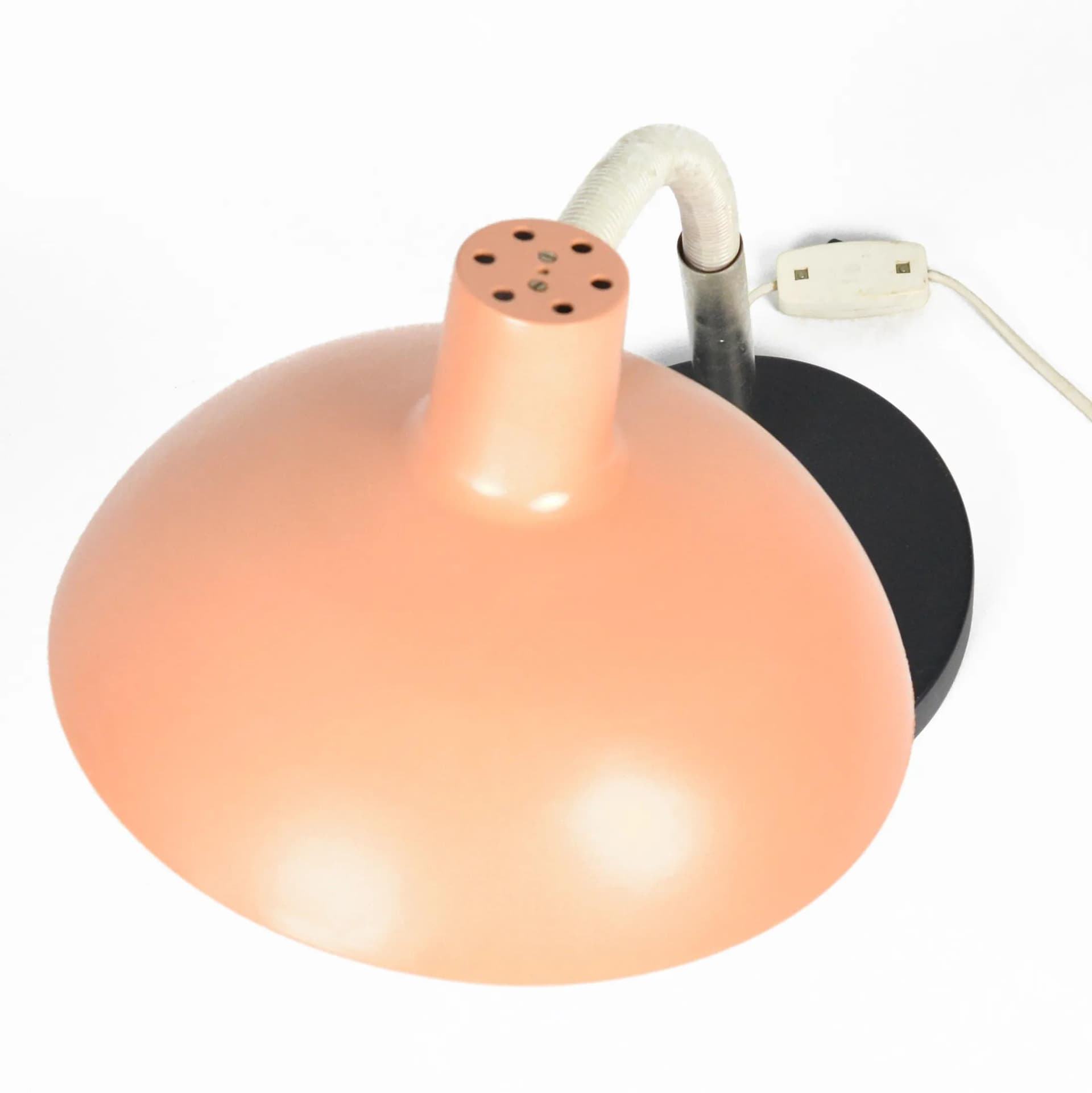 Lampa biurkowa typ 14.B.038, różowy, metal, Polam, Polska, lata 70. - 128068