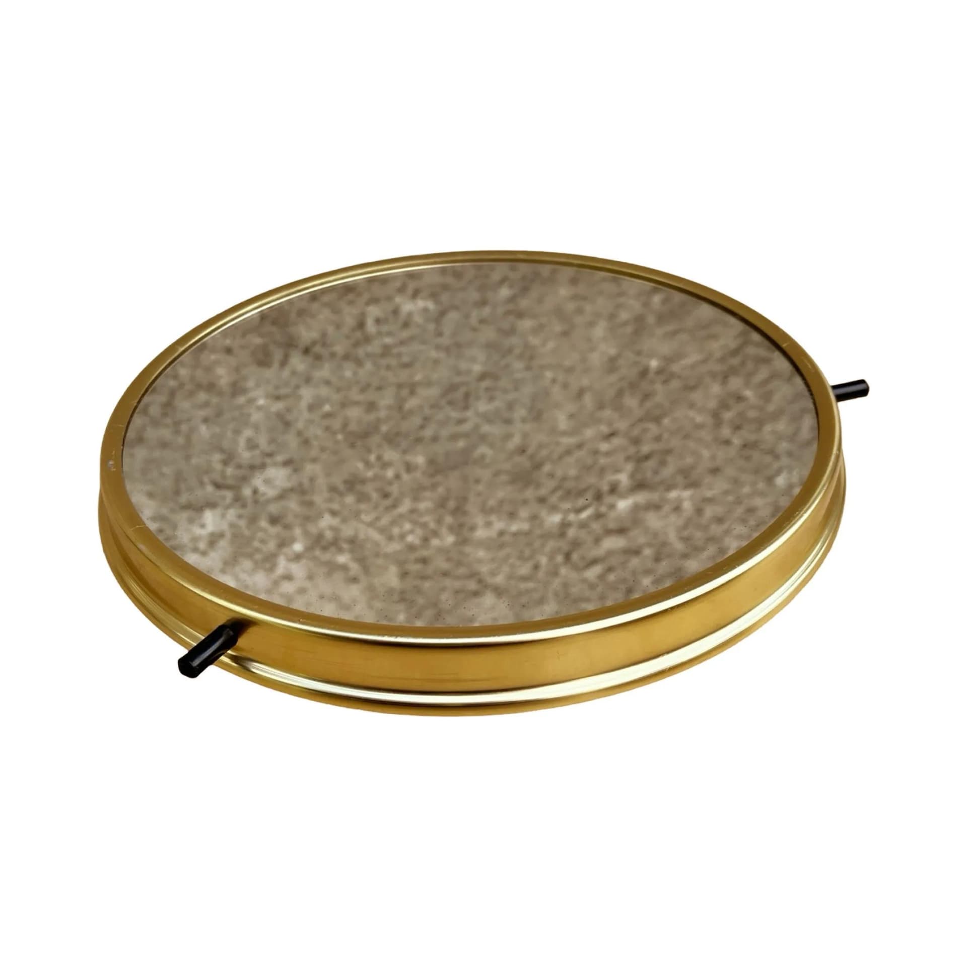 Taca obrotowa Hollywood Regency, szkło lustrzane, metal złoty, Niemcy, lata 70. - 128057