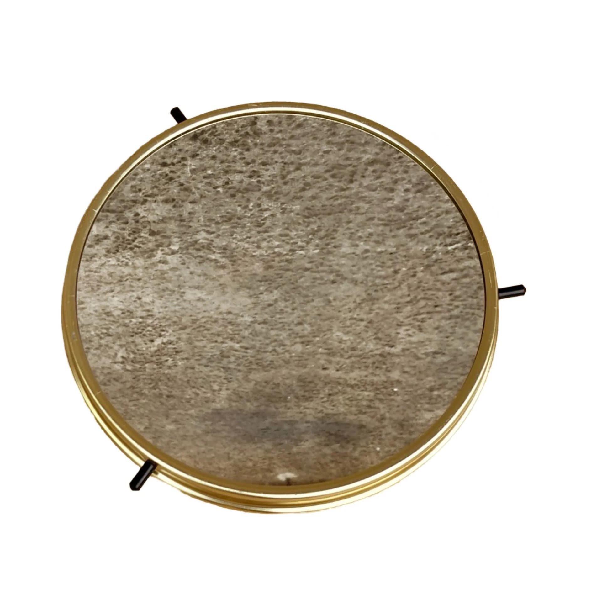 Taca obrotowa Hollywood Regency, szkło lustrzane, metal złoty, Niemcy, lata 70. - 128060