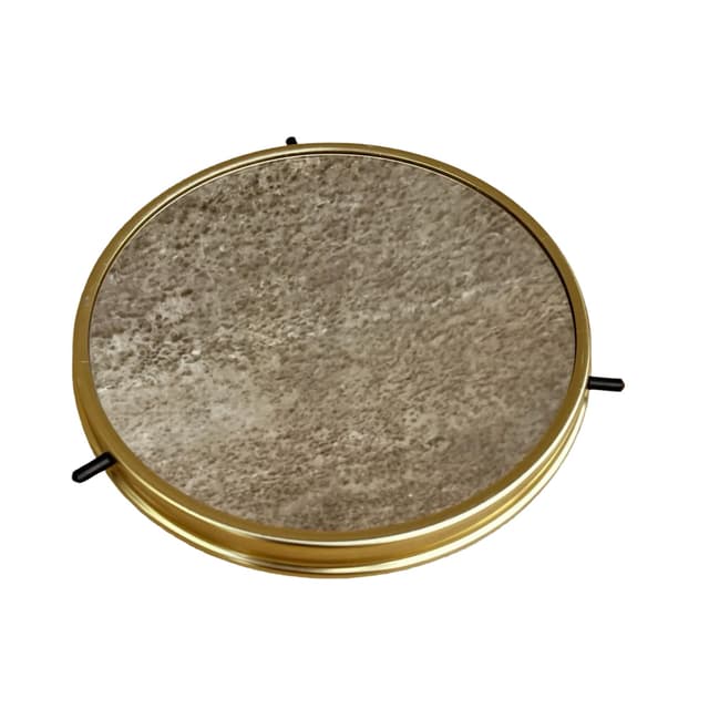 Taca obrotowa Hollywood Regency, szkło lustrzane, metal złoty, Niemcy, lata 70. - WYMIARY