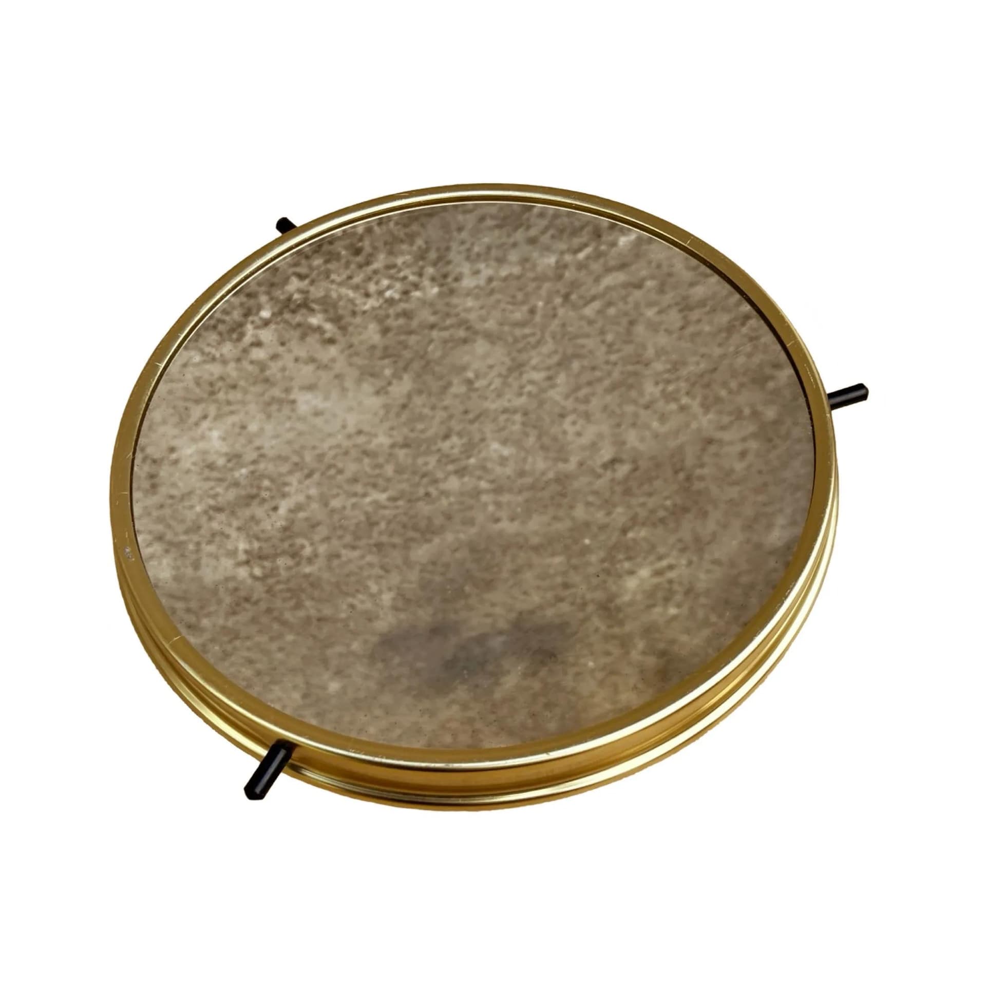 Taca obrotowa Hollywood Regency, szkło lustrzane, metal złoty, Niemcy, lata 70. - 128055