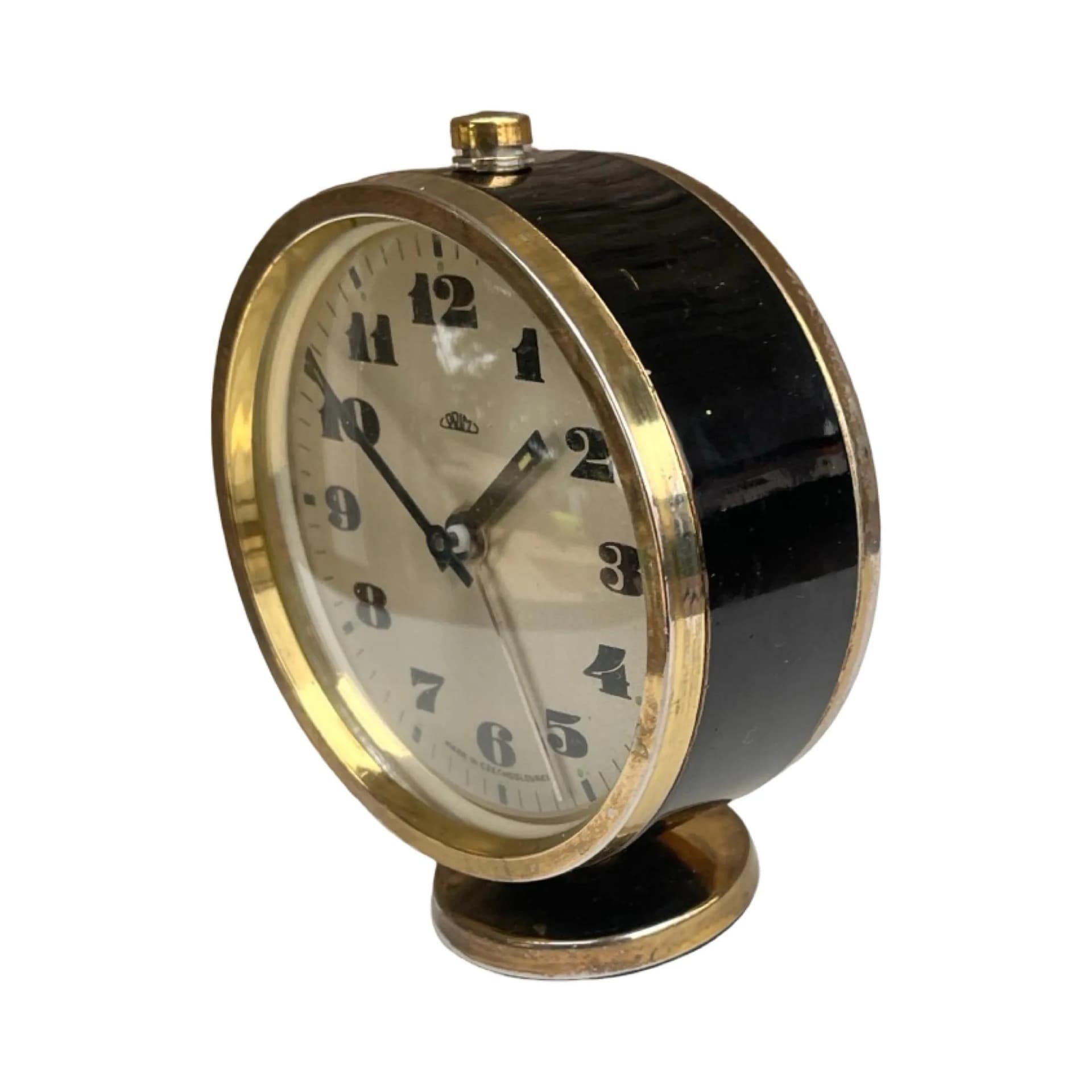 Budzik PRIM, czerwony, metal, Czechosłowacja, lata 70. - 128001