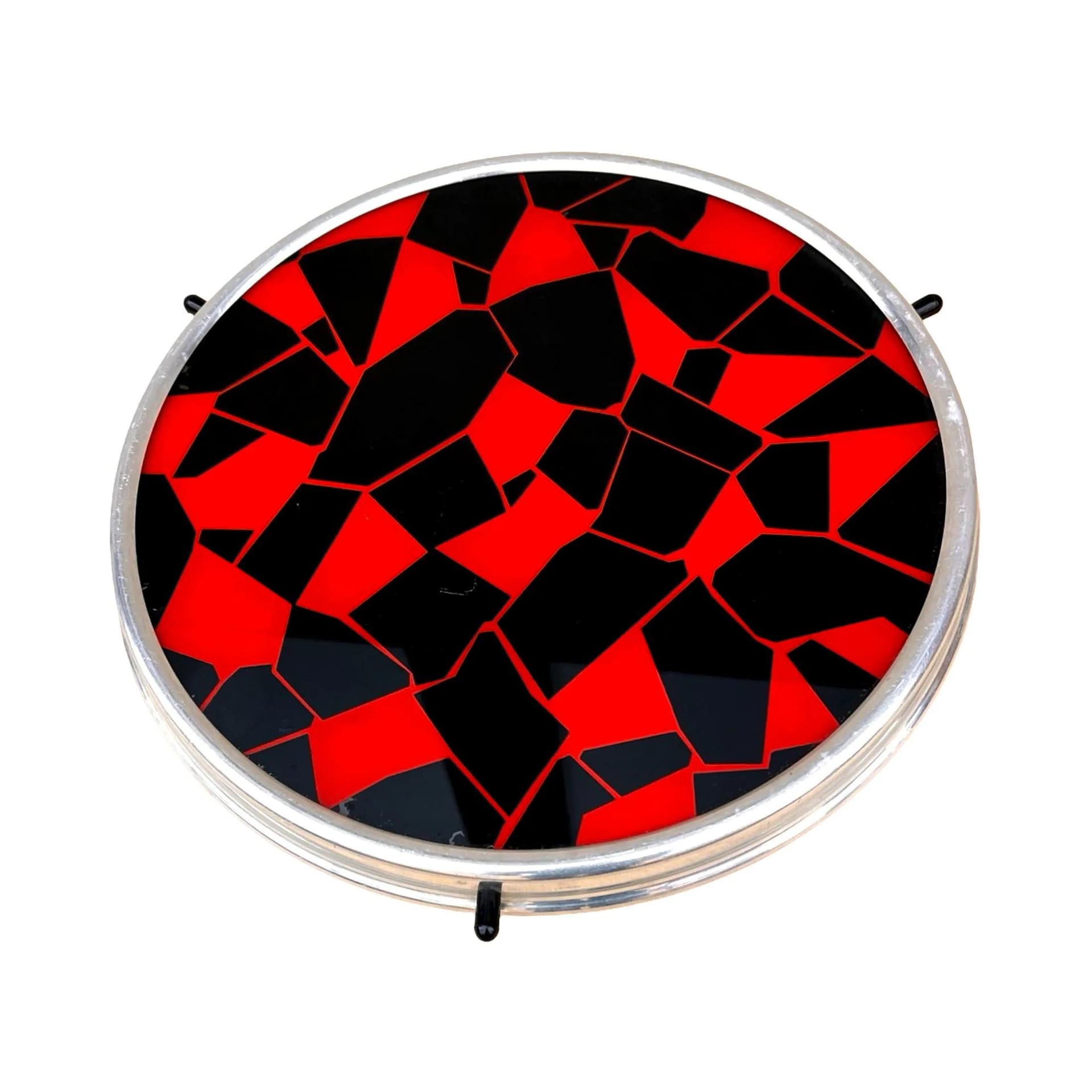 Taca obrotowa New Look, czerwony, metal szkło, Niemcy, lata 60. - 127921