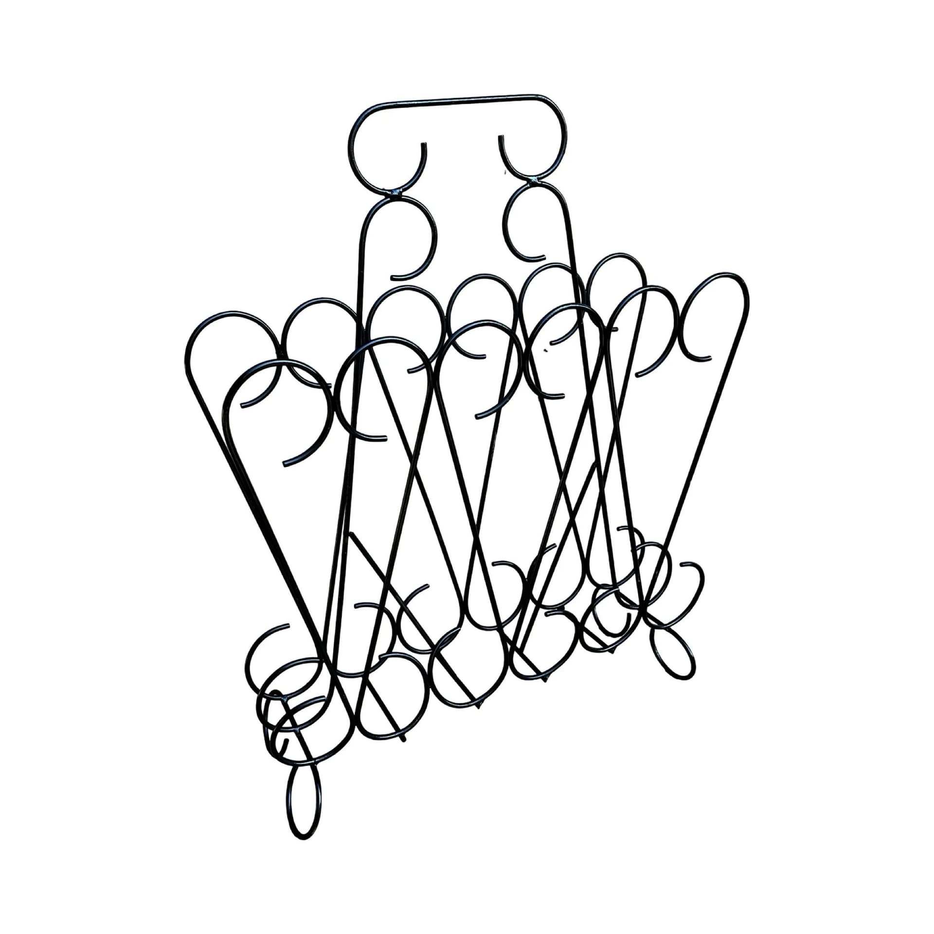 Magazine Rack Openwork, black metal, Belgium, 1970s - 127826