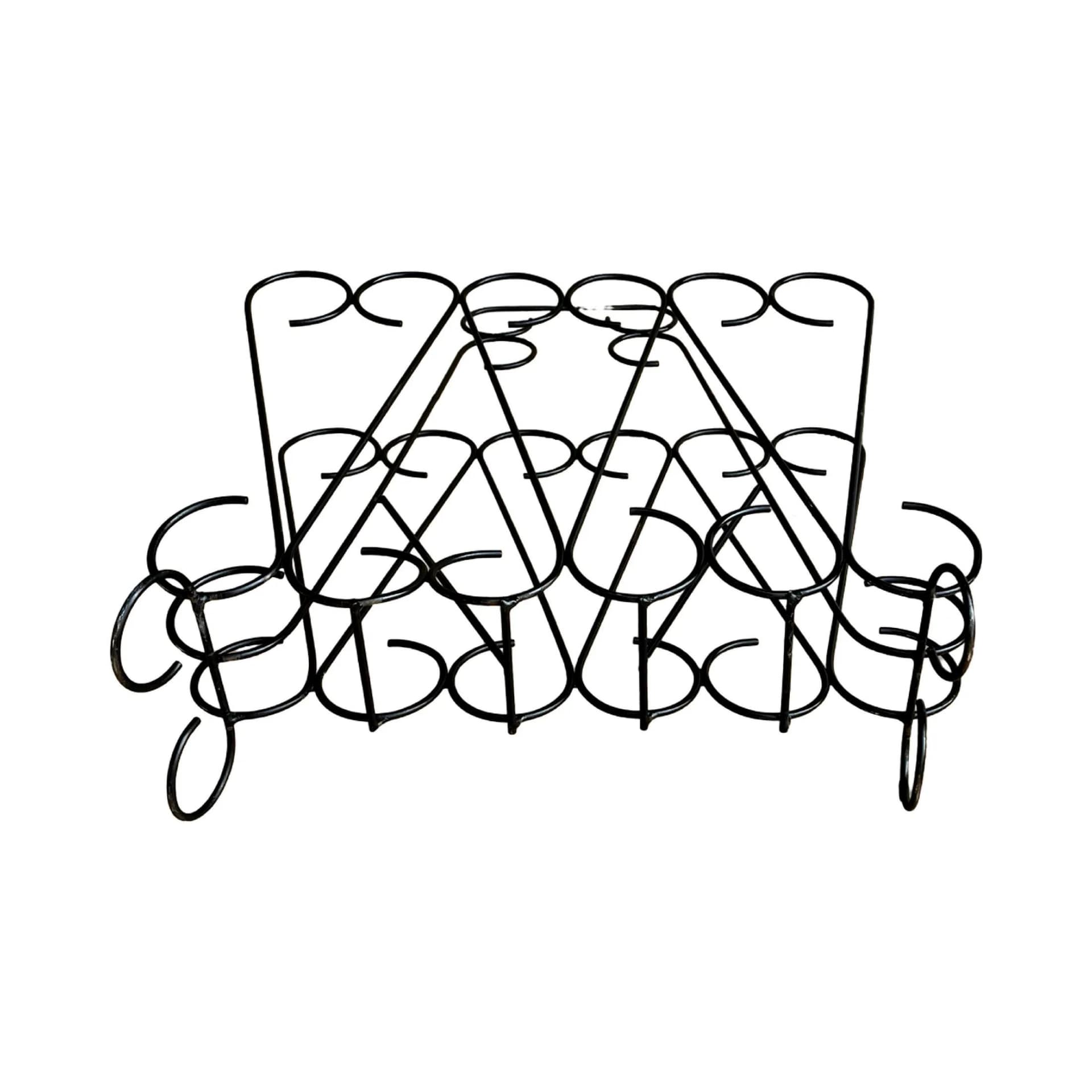 Magazine Rack Openwork, black metal, Belgium, 1970s - 127830