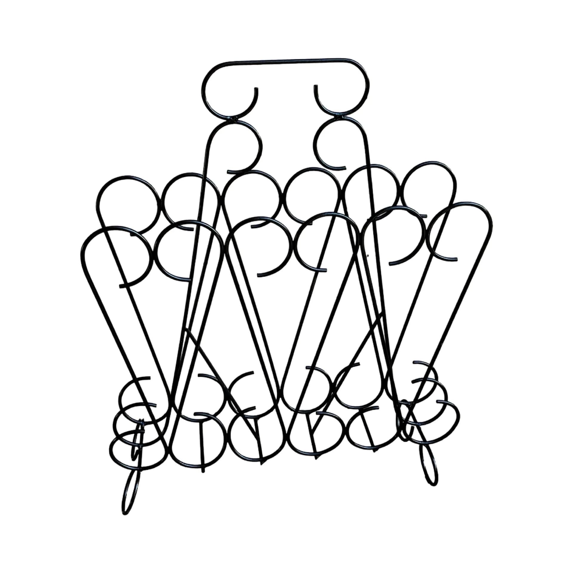 Magazine Rack Openwork, black metal, Belgium, 1970s - 127834