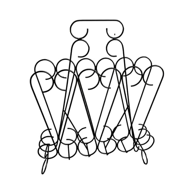 Magazine Rack Openwork, black metal, Belgium, 1970s - DIMENSION