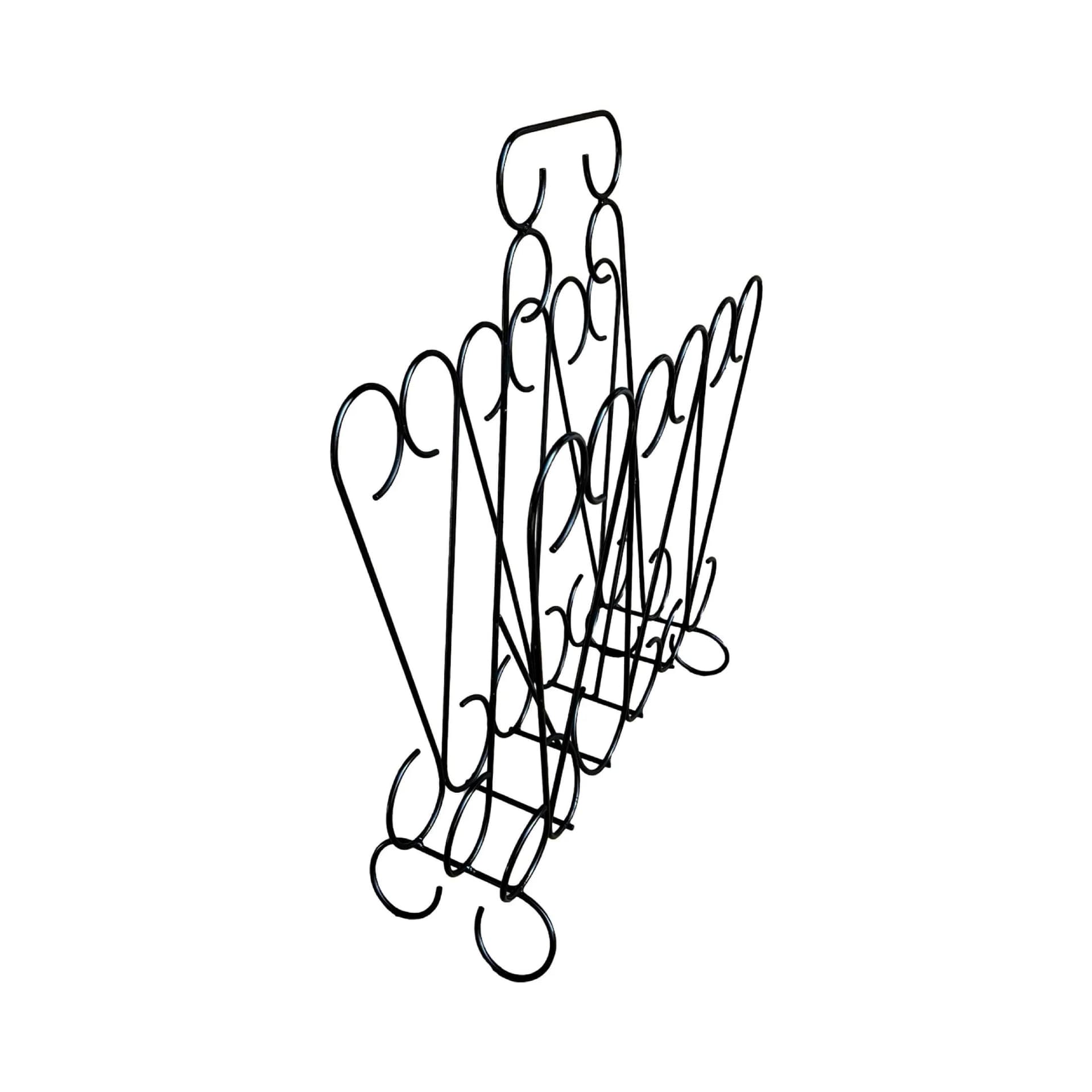 Magazine Rack Openwork, black metal, Belgium, 1970s - 127833