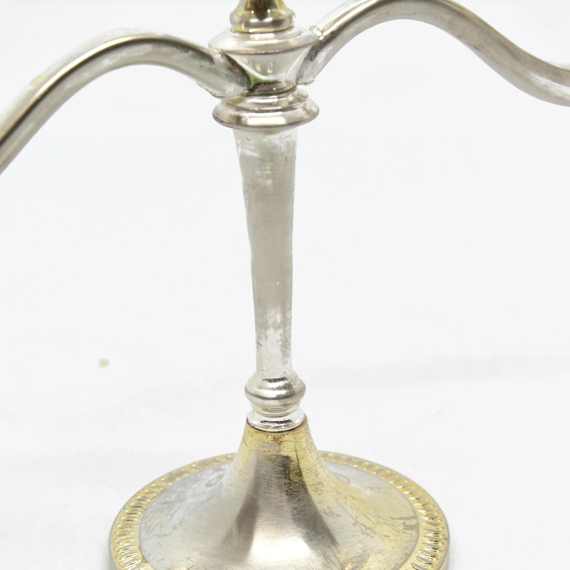 Świecznik trójramienny, srebrny, metal, Francja, lata 40. - 127794