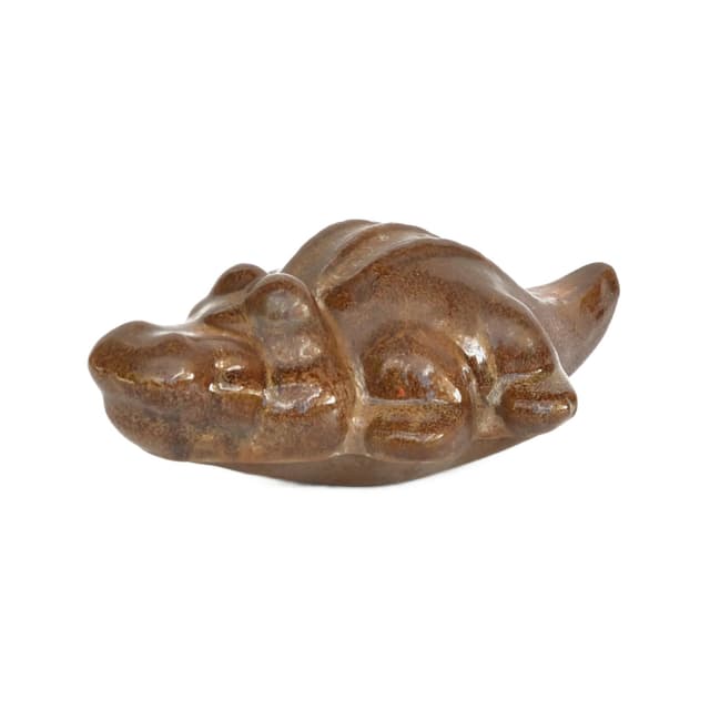 Crocodile figurine, brown stoneware, Midiphibies, Germany, 1980s. - DIMENSION
