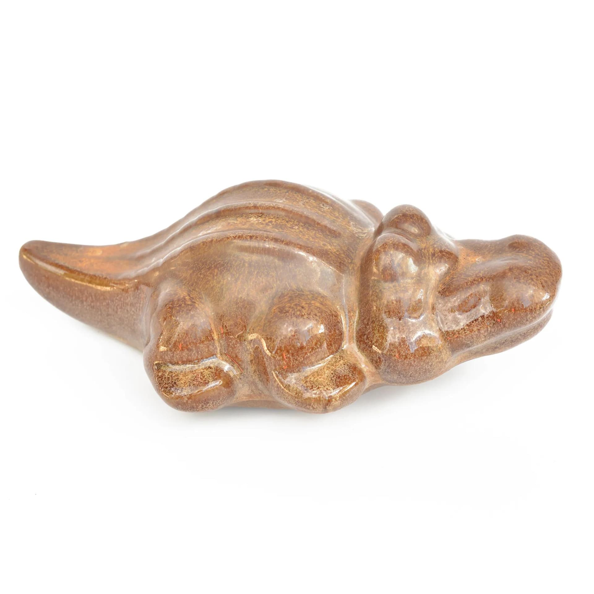 Crocodile figurine, brown stoneware, Midiphibies, Germany, 1980s. - 127779