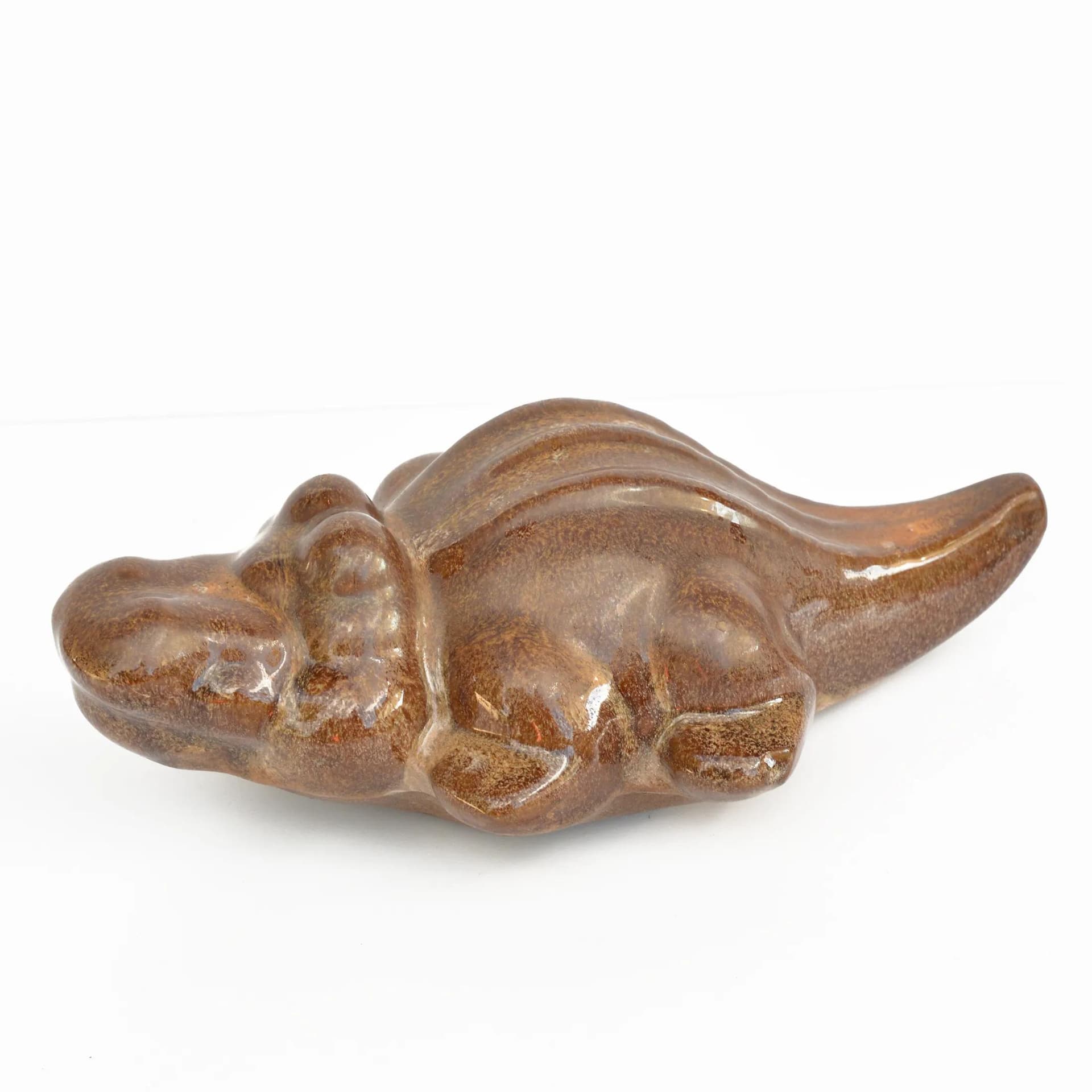Crocodile figurine, brown stoneware, Midiphibies, Germany, 1980s. - 127778