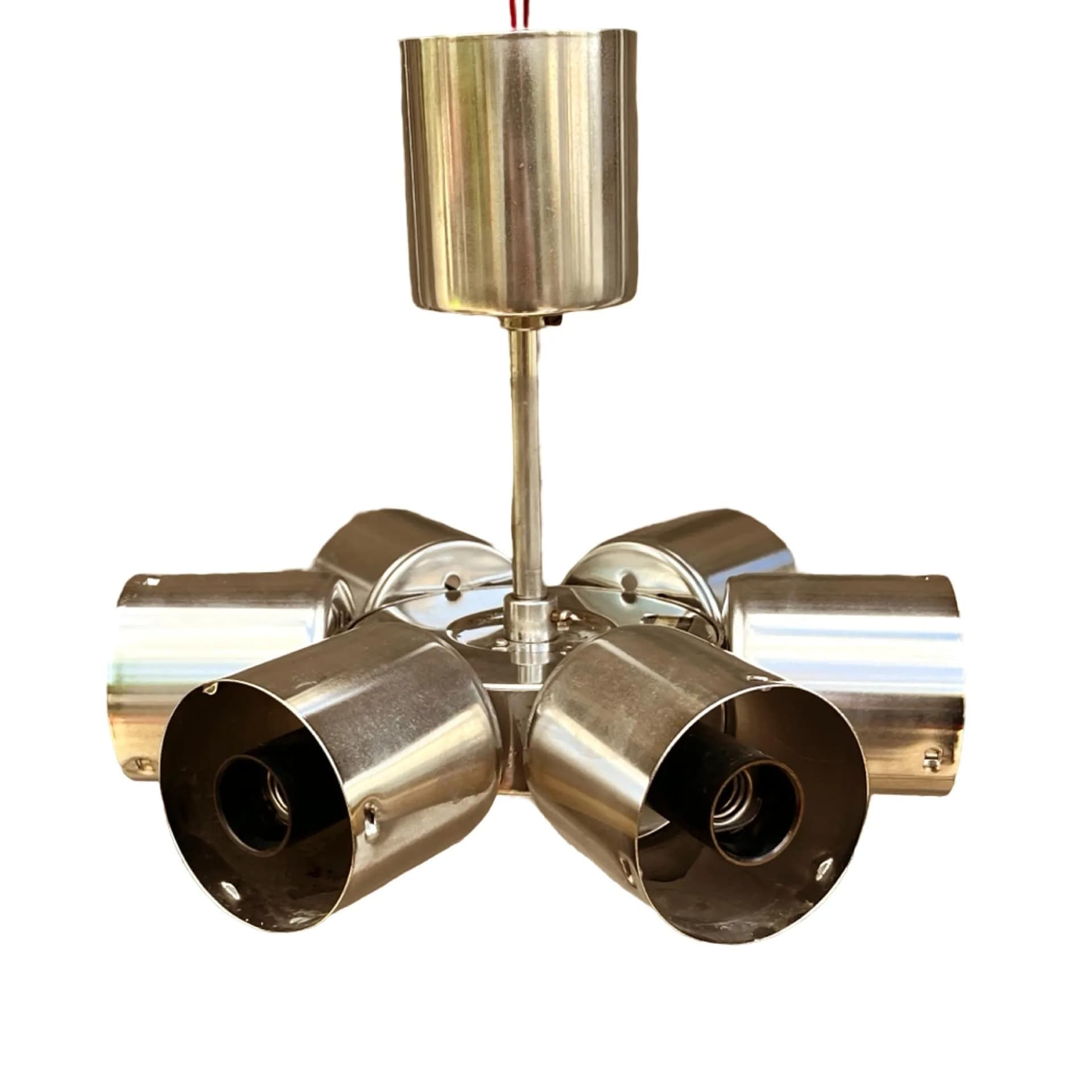 Żyrandol Sputnik, srebrny, mosiądz szkło, Kamenický Šenov, Czechosłowacja, lata 70. - 127716